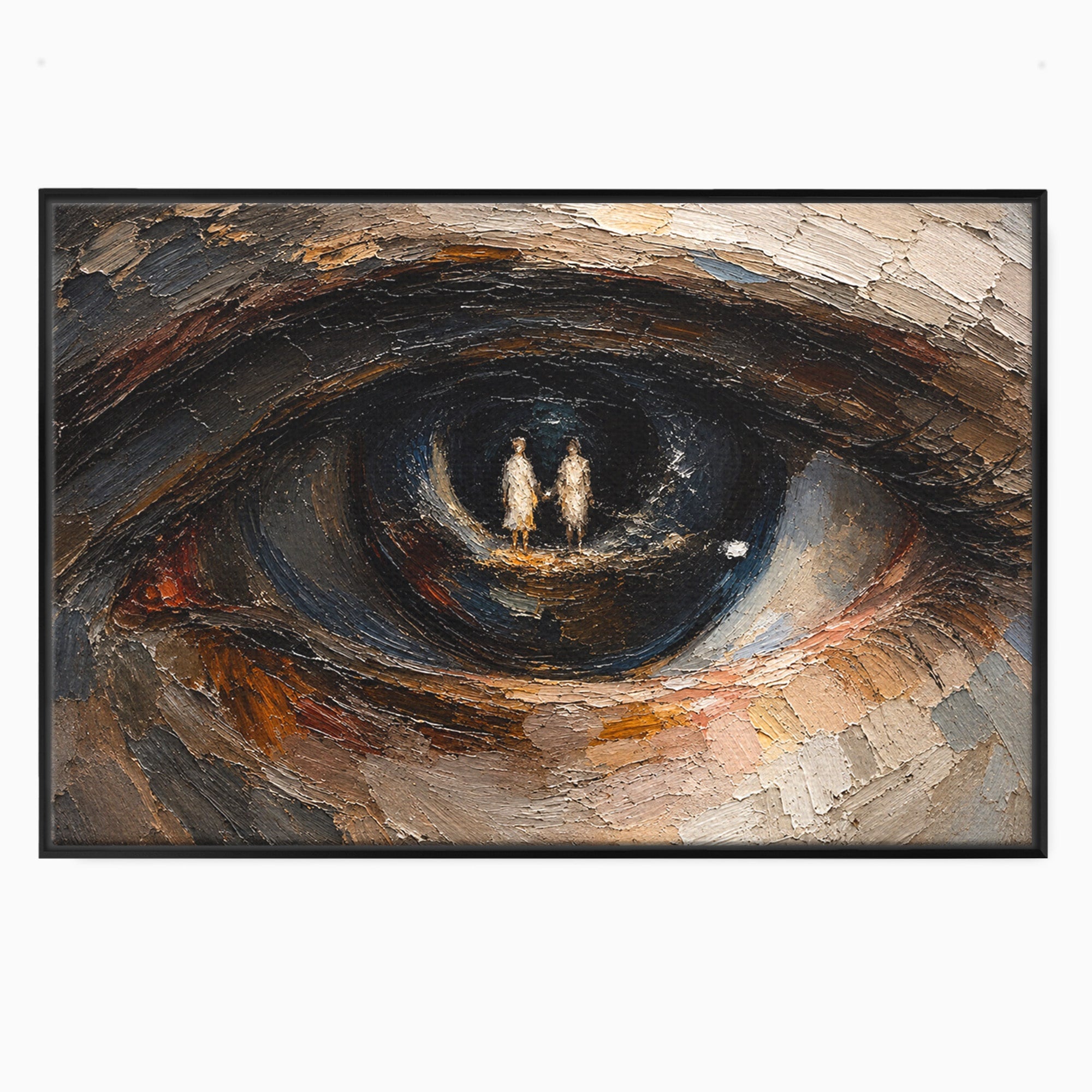 Tablou Canvas Premium LuxCanva® U1095, Privire Intensa, Ochi, Introspectie, Portret, Mister, Dormitor, Culori Vibrante