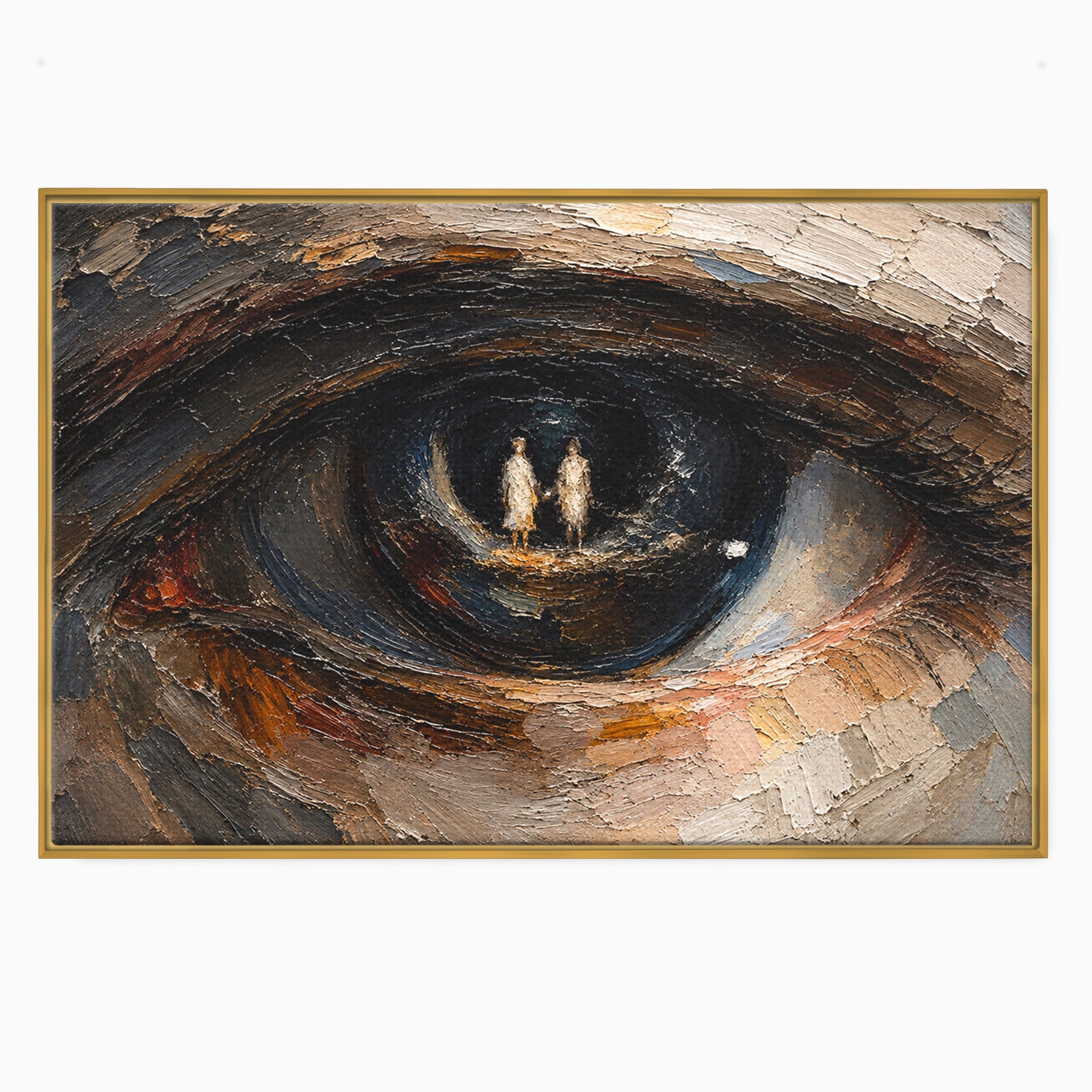 Tablou Canvas Premium LuxCanva® U1095, Privire Intensa, Ochi, Introspectie, Portret, Mister, Dormitor, Culori Vibrante