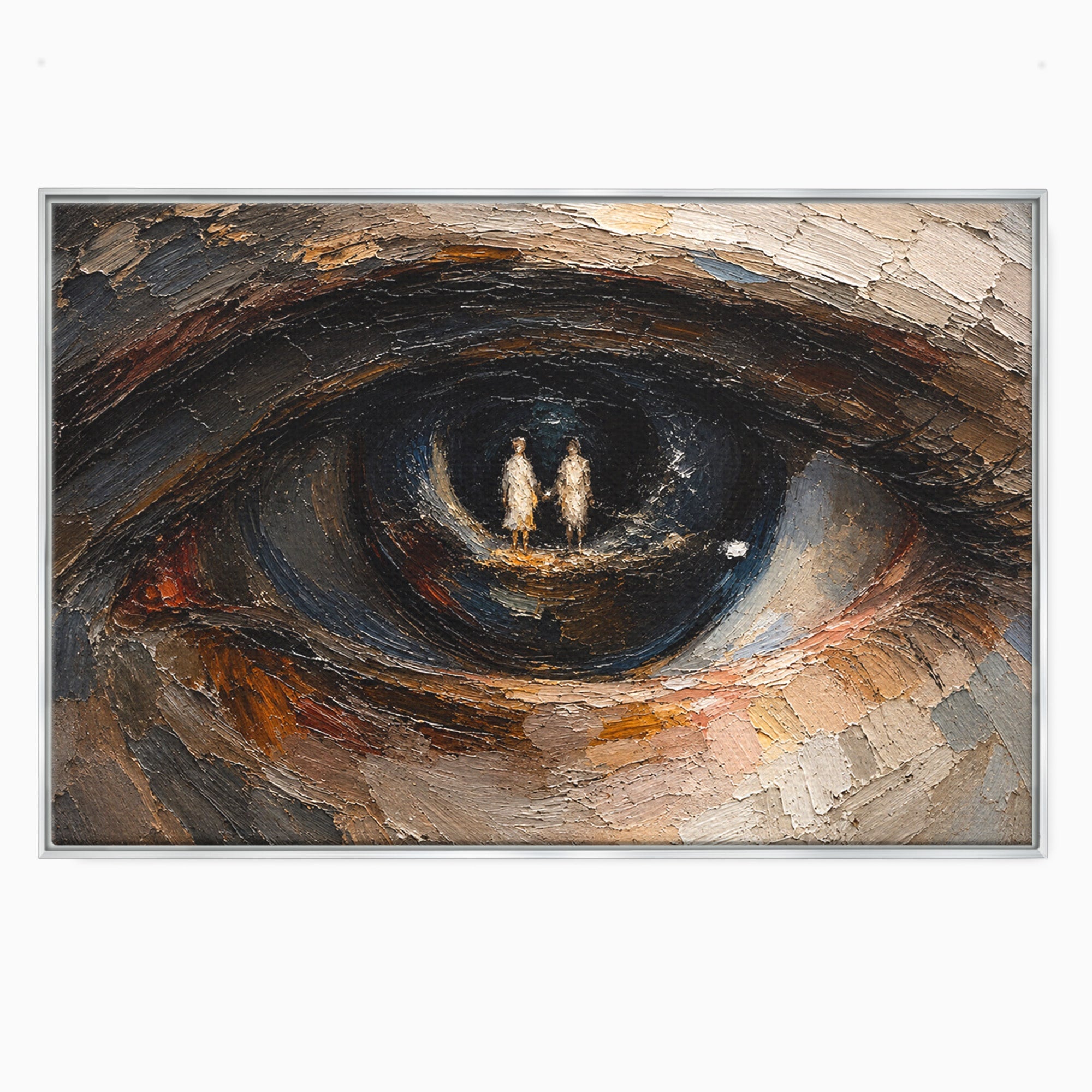 Tablou Canvas Premium LuxCanva® U1095, Privire Intensa, Ochi, Introspectie, Portret, Mister, Dormitor, Culori Vibrante