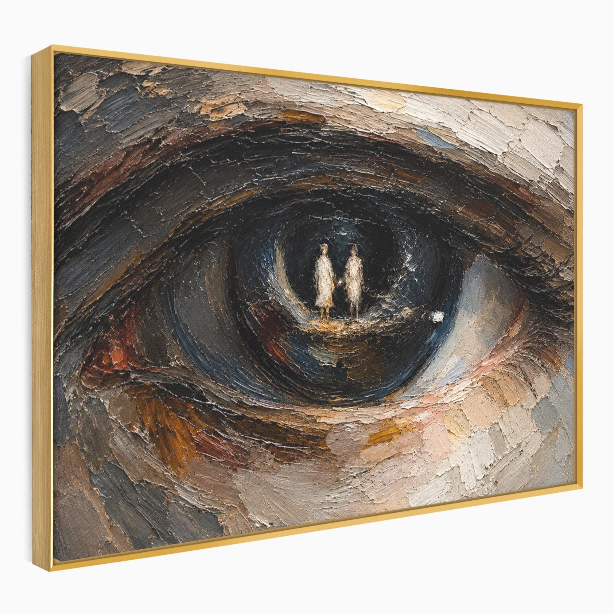 Tablou Canvas Premium LuxCanva® U1095, Privire Intensa, Ochi, Introspectie, Portret, Mister, Dormitor, Culori Vibrante