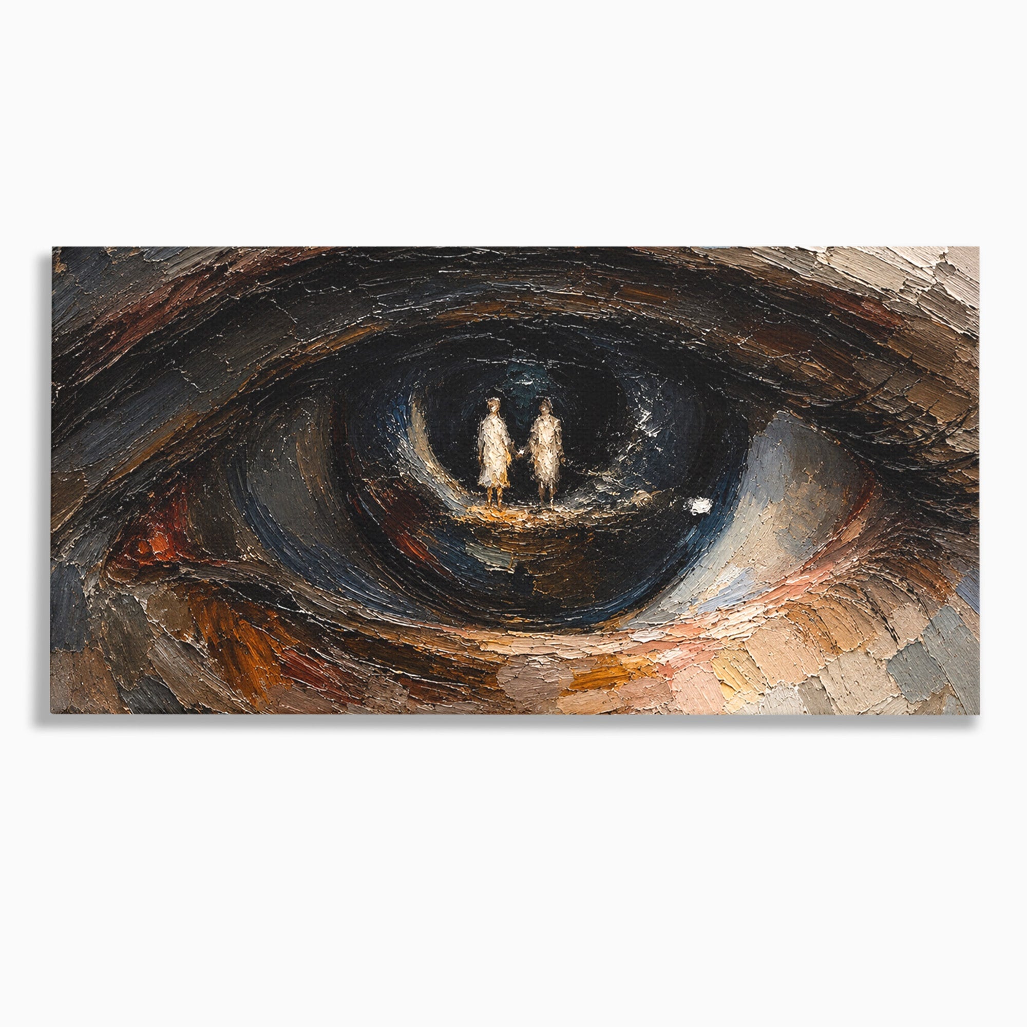 Tablou Canvas Premium LuxCanva® U1095, Privire Intensa, Ochi, Introspectie, Portret, Mister, Dormitor, Culori Vibrante