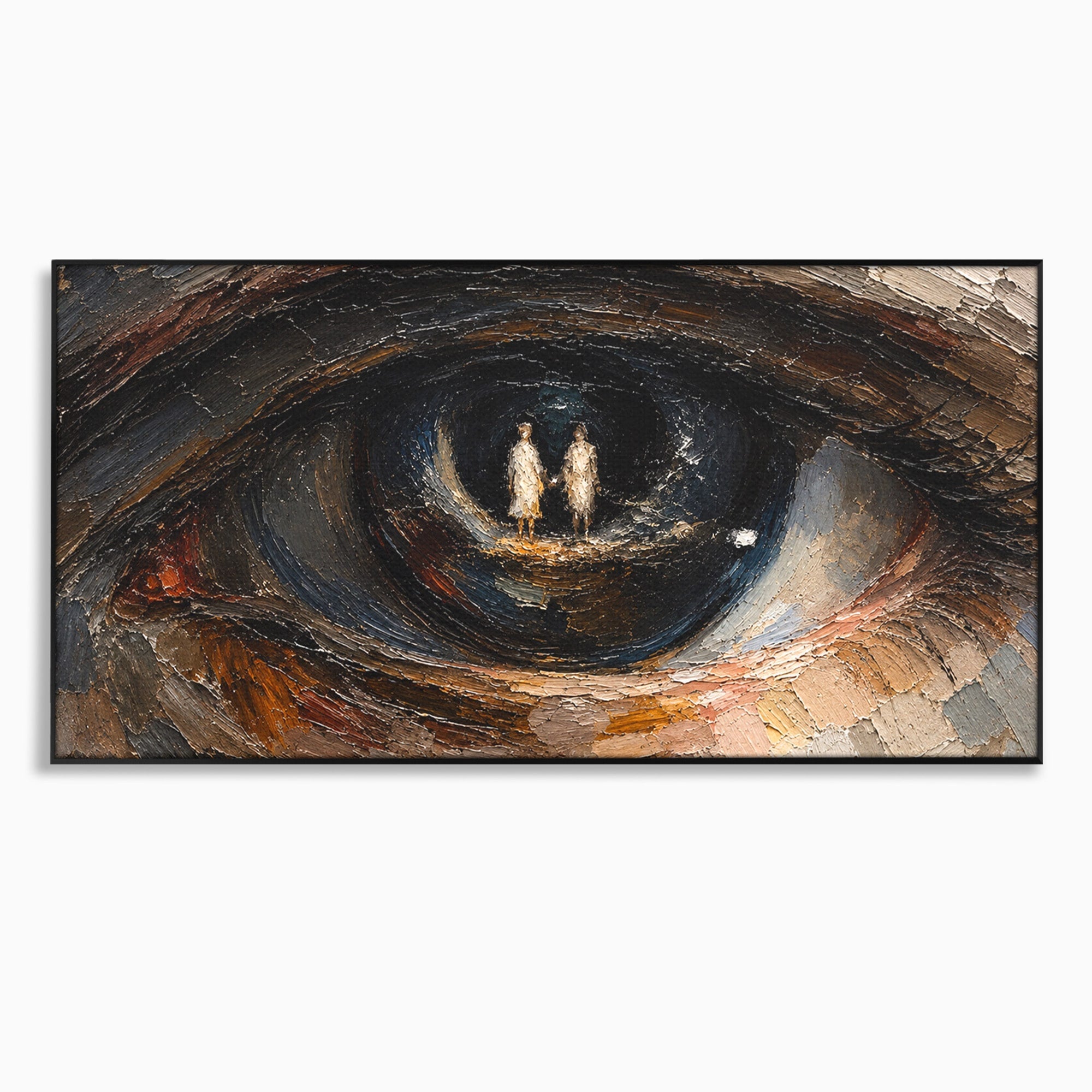 Tablou Canvas Premium LuxCanva® U1095, Privire Intensa, Ochi, Introspectie, Portret, Mister, Dormitor, Culori Vibrante