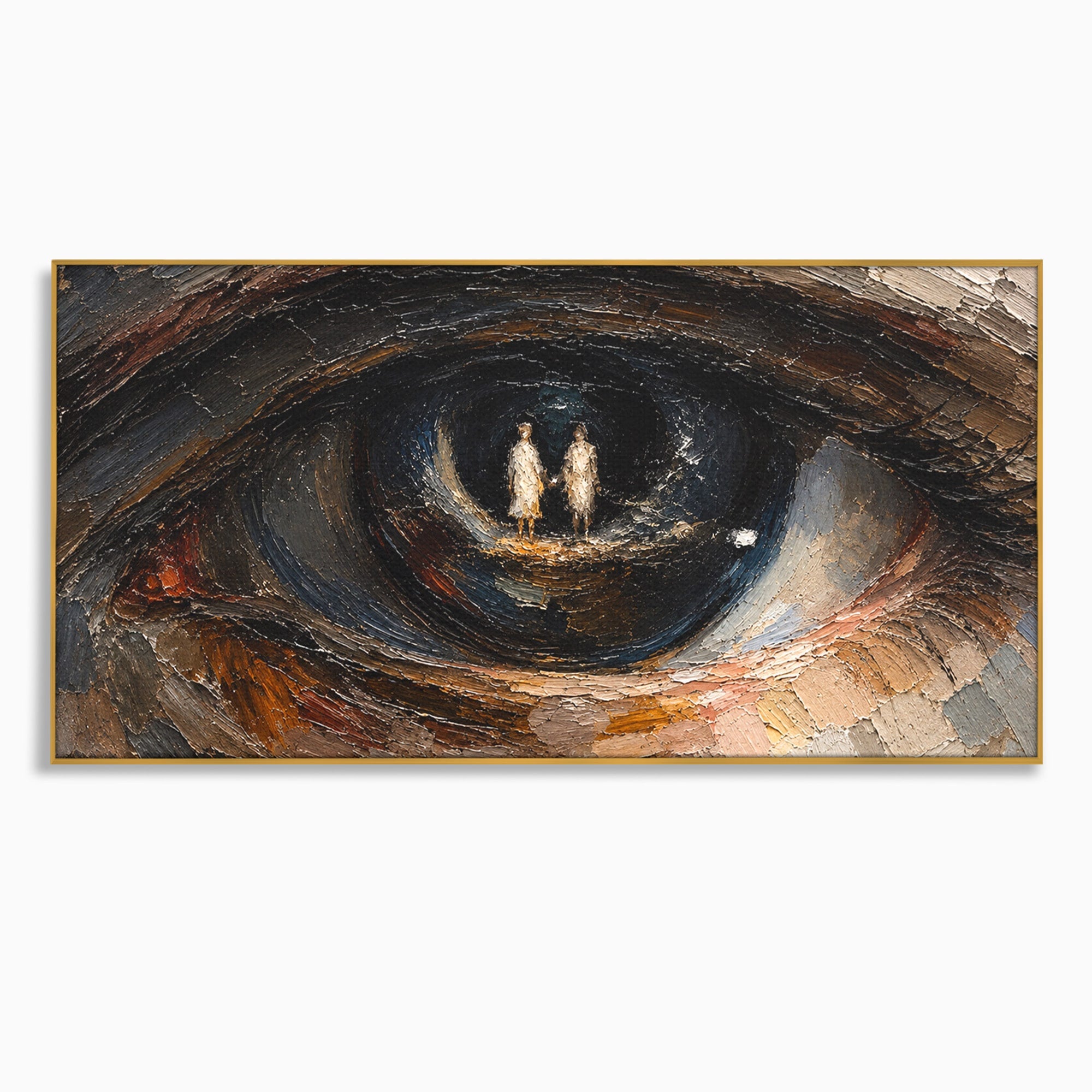 Tablou Canvas Premium LuxCanva® U1095, Privire Intensa, Ochi, Introspectie, Portret, Mister, Dormitor, Culori Vibrante