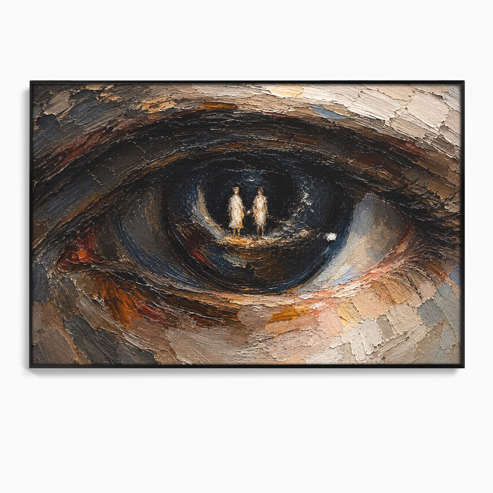 Tablou Canvas Premium LuxCanva® U1095, Privire Intensa, Ochi, Introspectie, Portret, Mister, Dormitor, Culori Vibrante