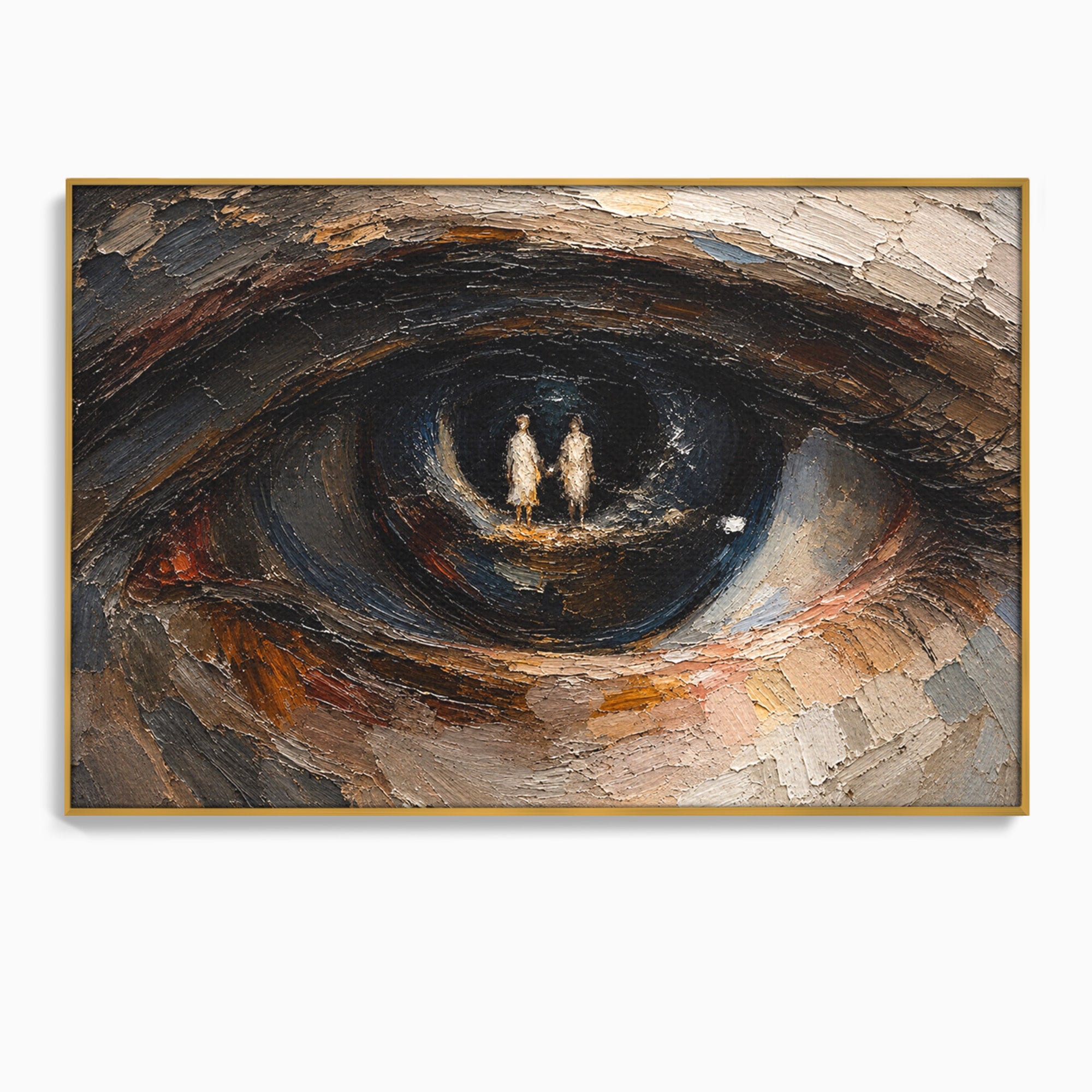 Tablou Canvas Premium LuxCanva® U1095, Privire Intensa, Ochi, Introspectie, Portret, Mister, Dormitor, Culori Vibrante