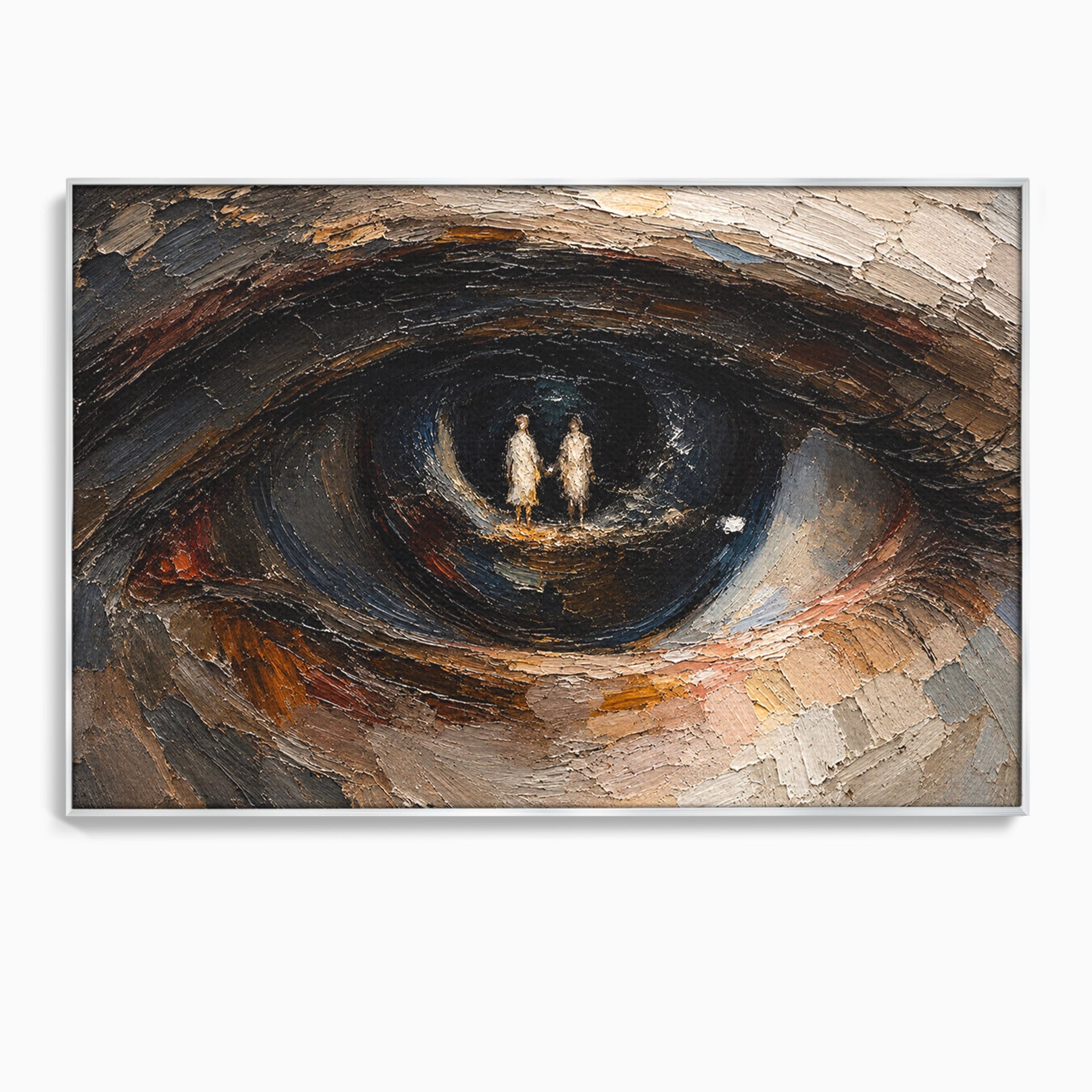 Tablou Canvas Premium LuxCanva® U1095, Privire Intensa, Ochi, Introspectie, Portret, Mister, Dormitor, Culori Vibrante