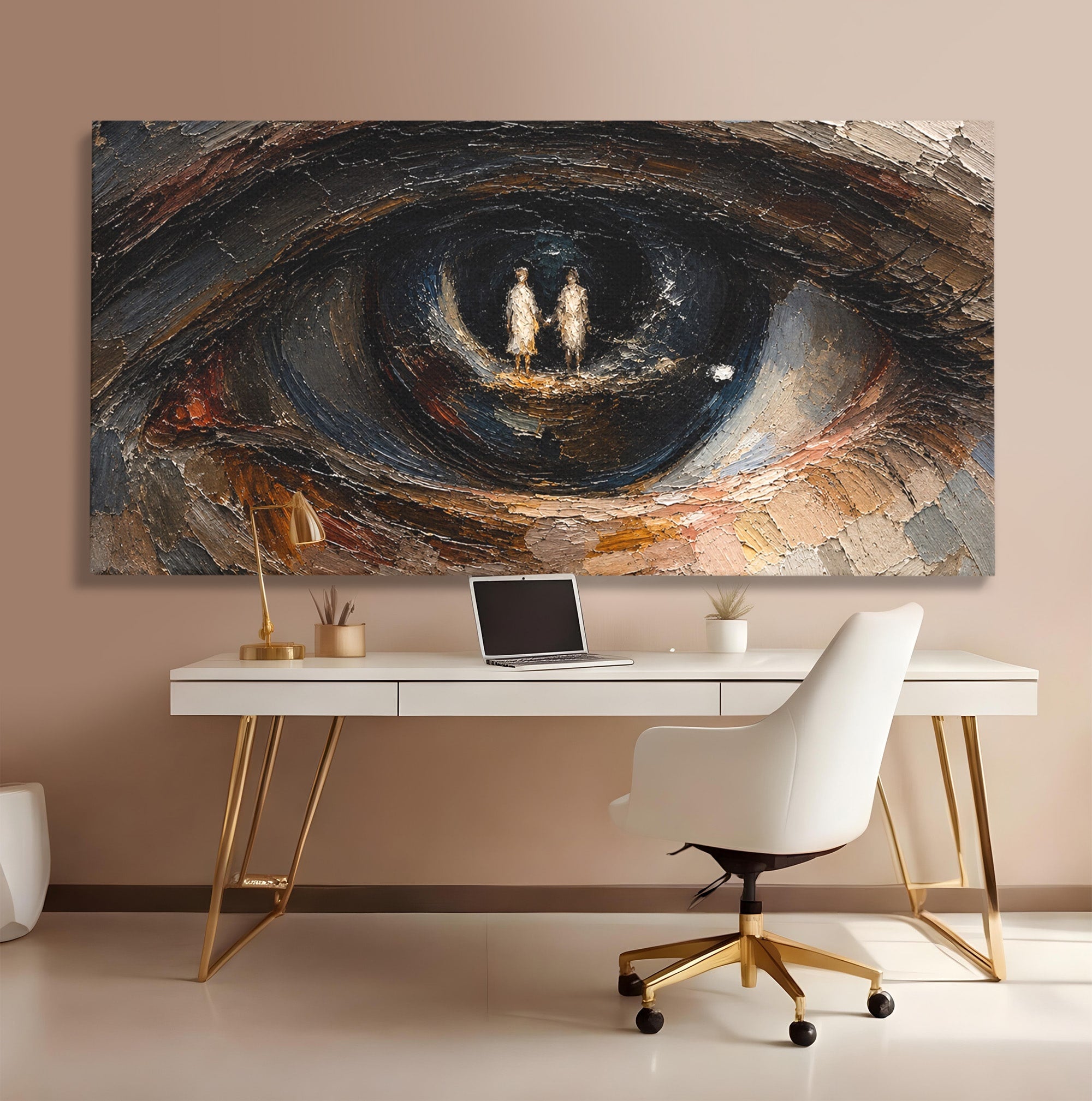 Tablou Canvas Premium LuxCanva® U1095, Privire Intensa, Ochi, Introspectie, Portret, Mister, Dormitor, Culori Vibrante