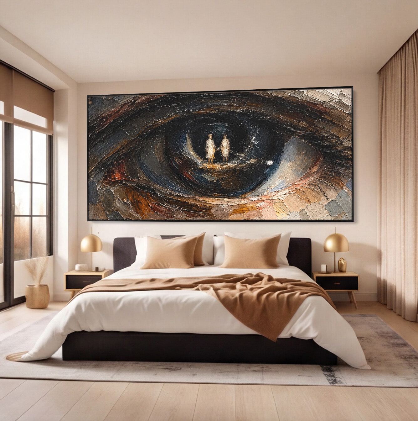 Tablou Canvas Premium LuxCanva® U1095, Privire Intensa, Ochi, Introspectie, Portret, Mister, Dormitor, Culori Vibrante