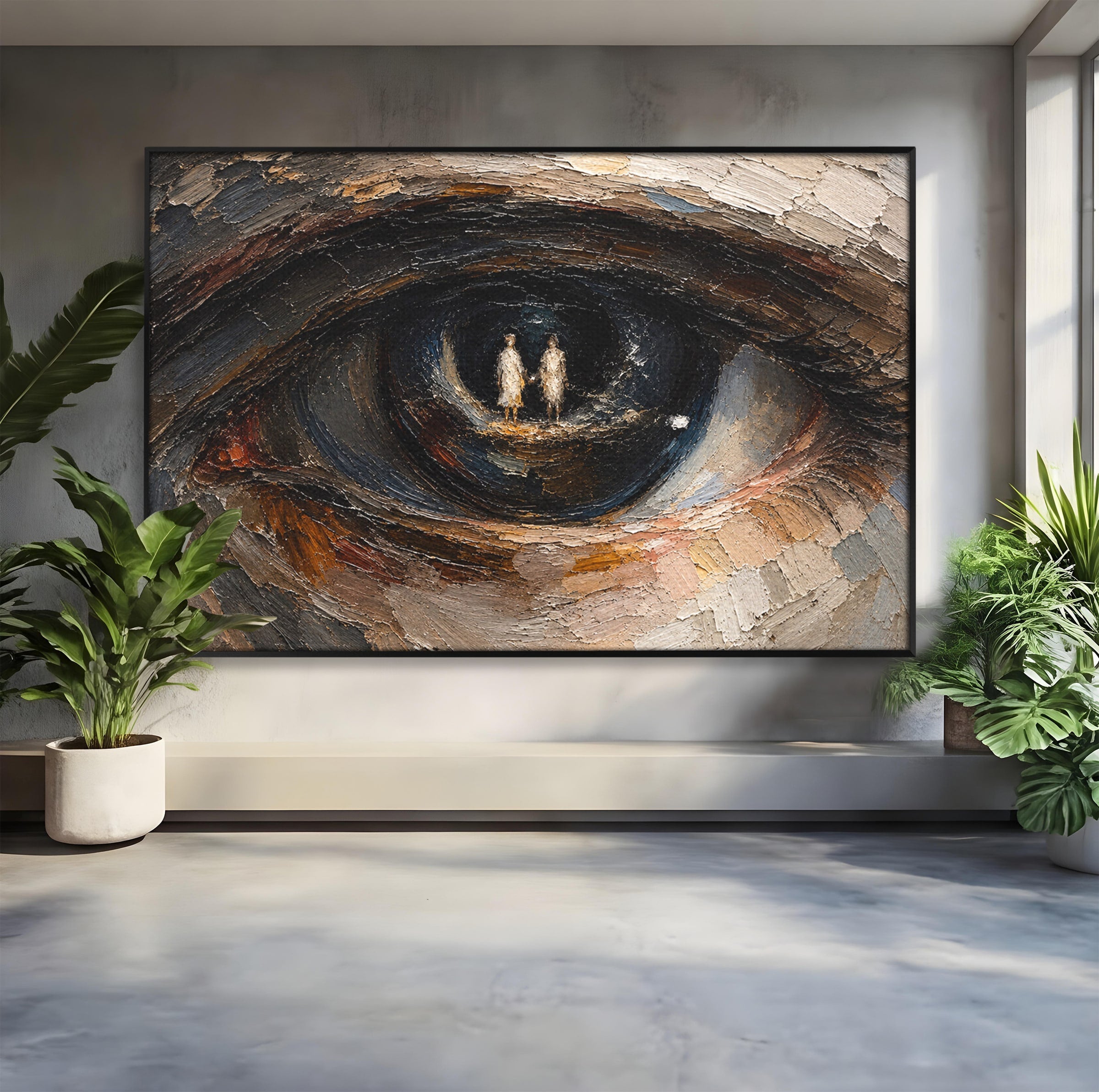 Tablou Canvas Premium LuxCanva® U1095, Privire Intensa, Ochi, Introspectie, Portret, Mister, Dormitor, Culori Vibrante
