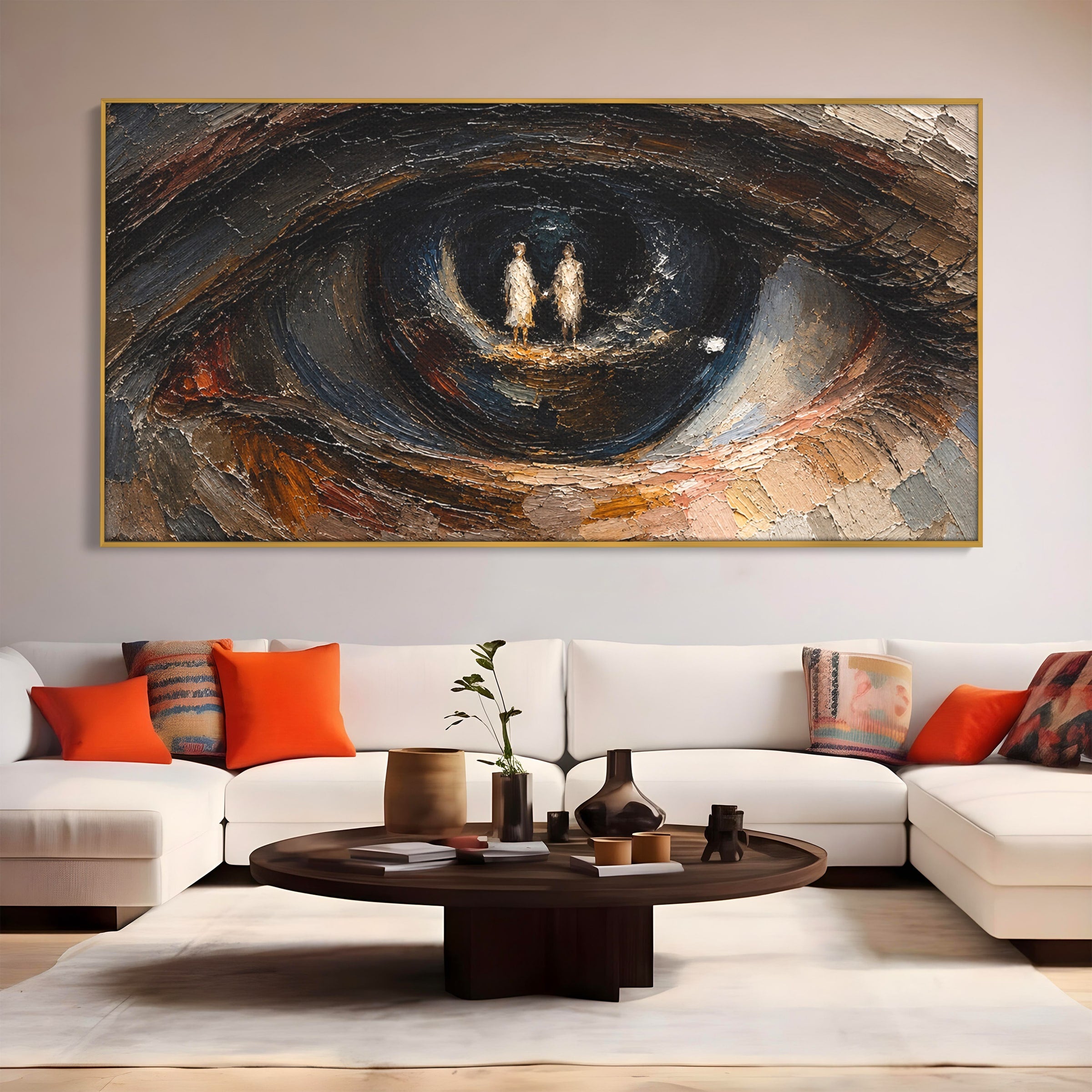 Tablou Canvas Premium LuxCanva® U1095, Privire Intensa, Ochi, Introspectie, Portret, Mister, Dormitor, Culori Vibrante