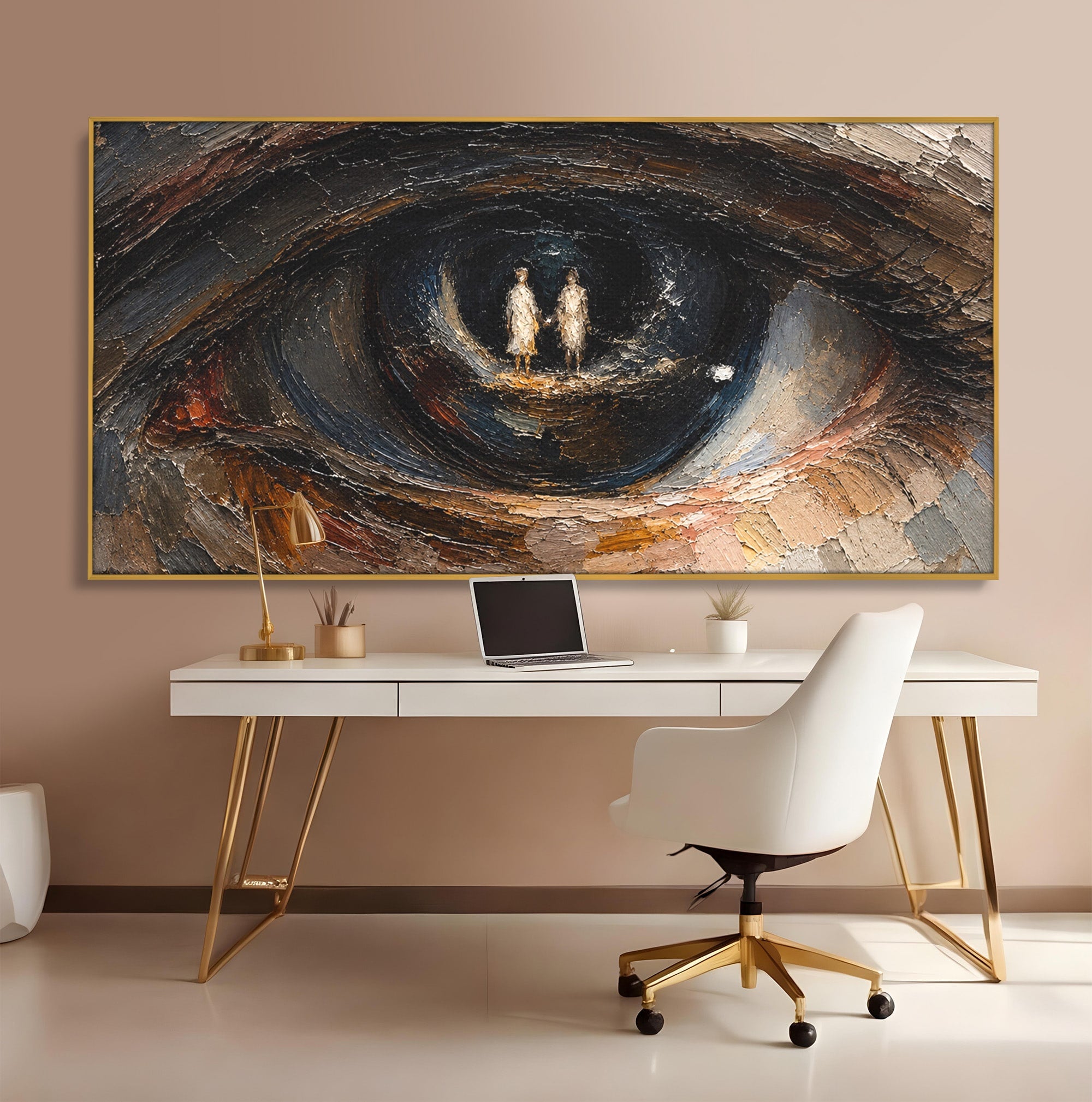 Tablou Canvas Premium LuxCanva® U1095, Privire Intensa, Ochi, Introspectie, Portret, Mister, Dormitor, Culori Vibrante
