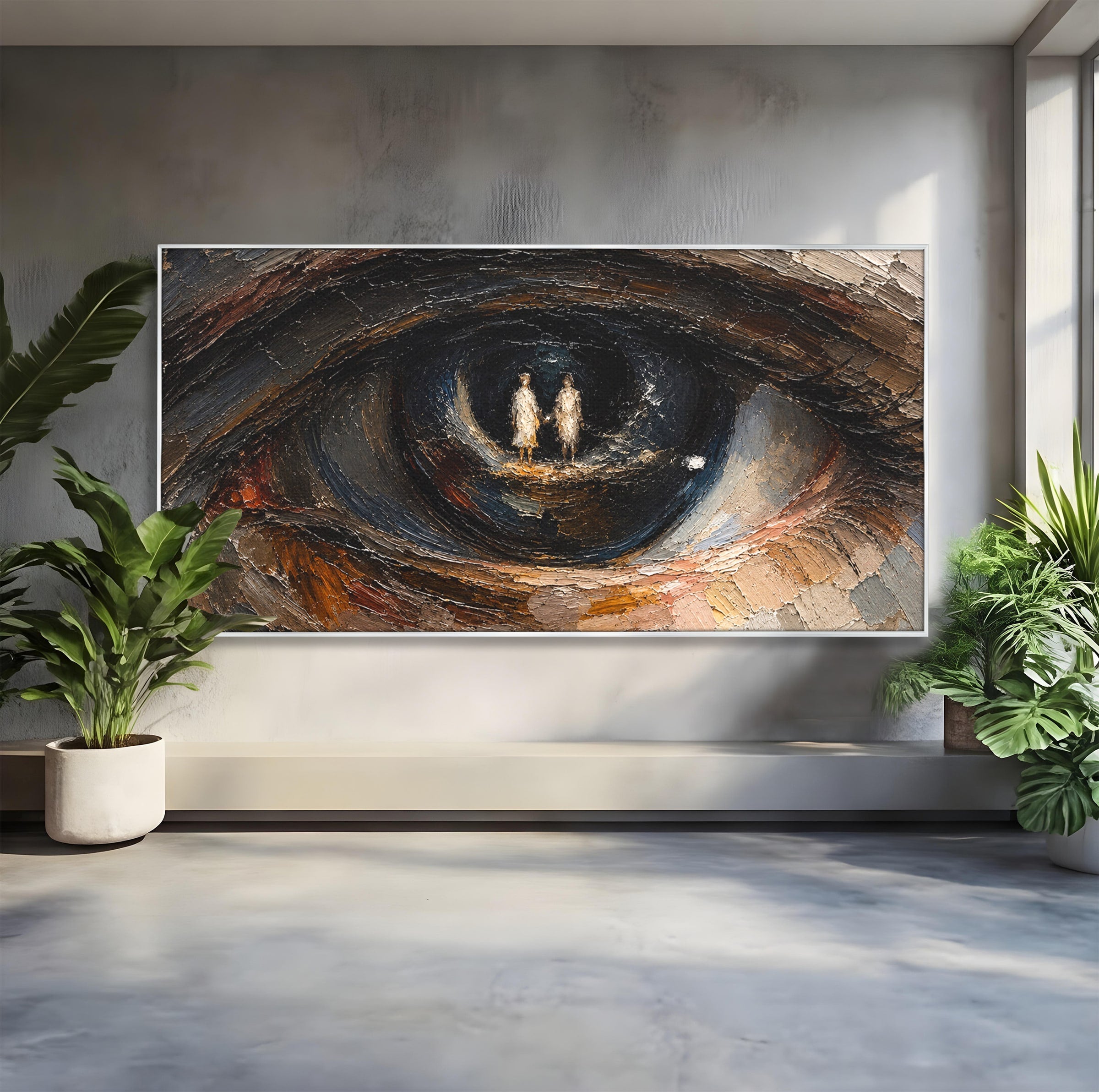 Tablou Canvas Premium LuxCanva® U1095, Privire Intensa, Ochi, Introspectie, Portret, Mister, Dormitor, Culori Vibrante