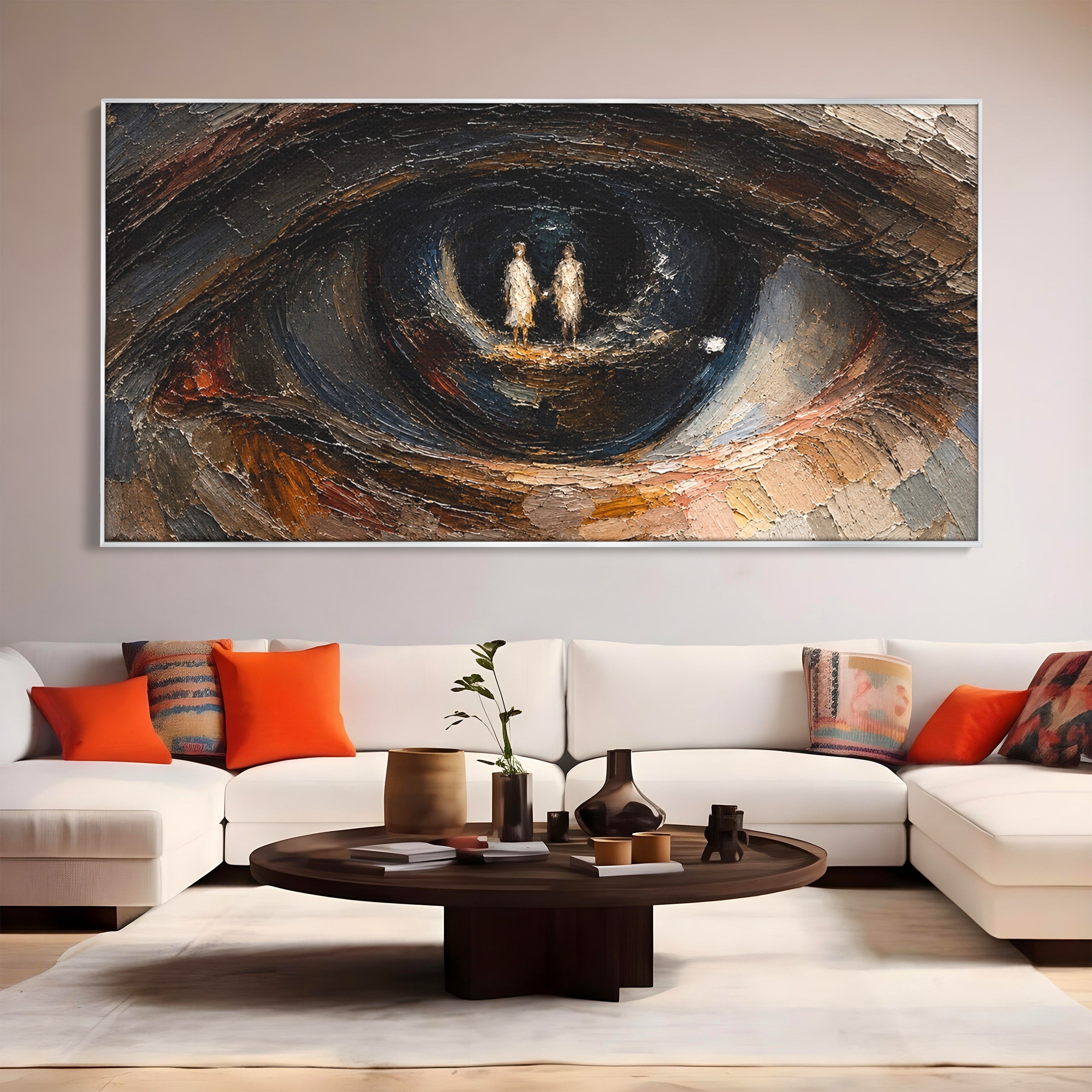 Tablou Canvas Premium LuxCanva® U1095, Privire Intensa, Ochi, Introspectie, Portret, Mister, Dormitor, Culori Vibrante