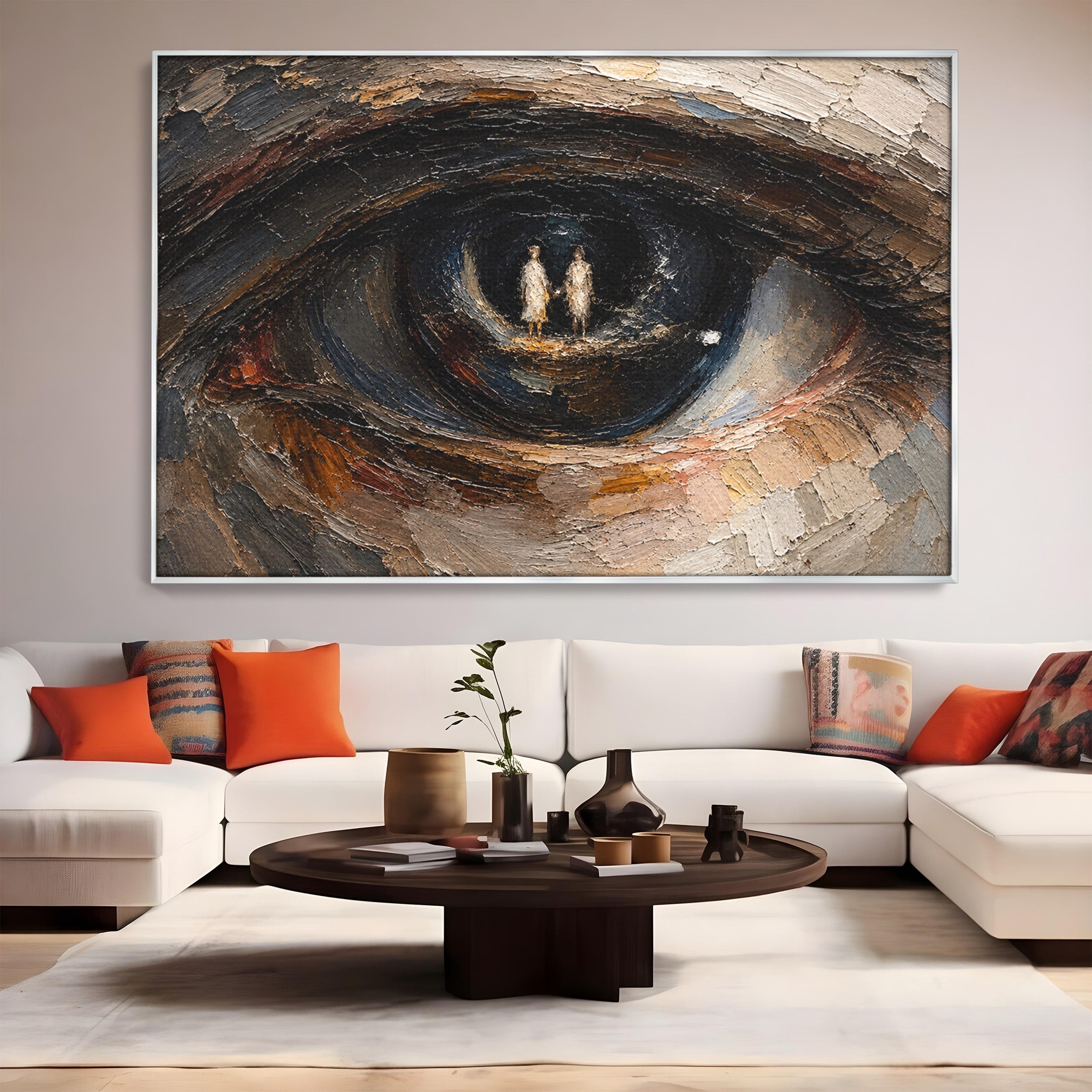 Tablou Canvas Premium LuxCanva® U1095, Privire Intensa, Ochi, Introspectie, Portret, Mister, Dormitor, Culori Vibrante