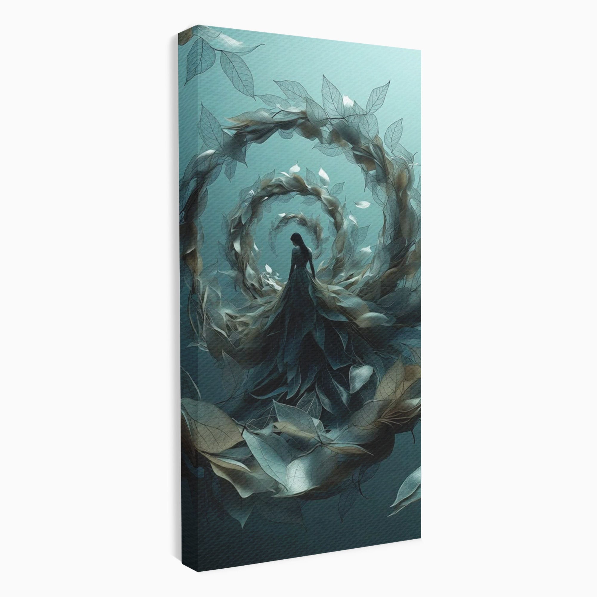 Tablou Canvas Premium LuxCanva® U1096, Femeie In Spirala Naturii,  Artistic, Femeie, Natură, Spirală, Dormitor, Culori Vibrante