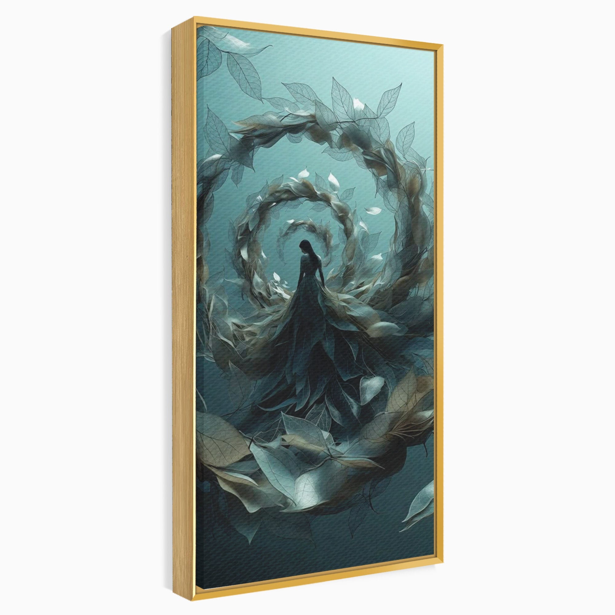 Tablou Canvas Premium LuxCanva® U1096, Femeie In Spirala Naturii,  Artistic, Femeie, Natură, Spirală, Dormitor, Culori Vibrante