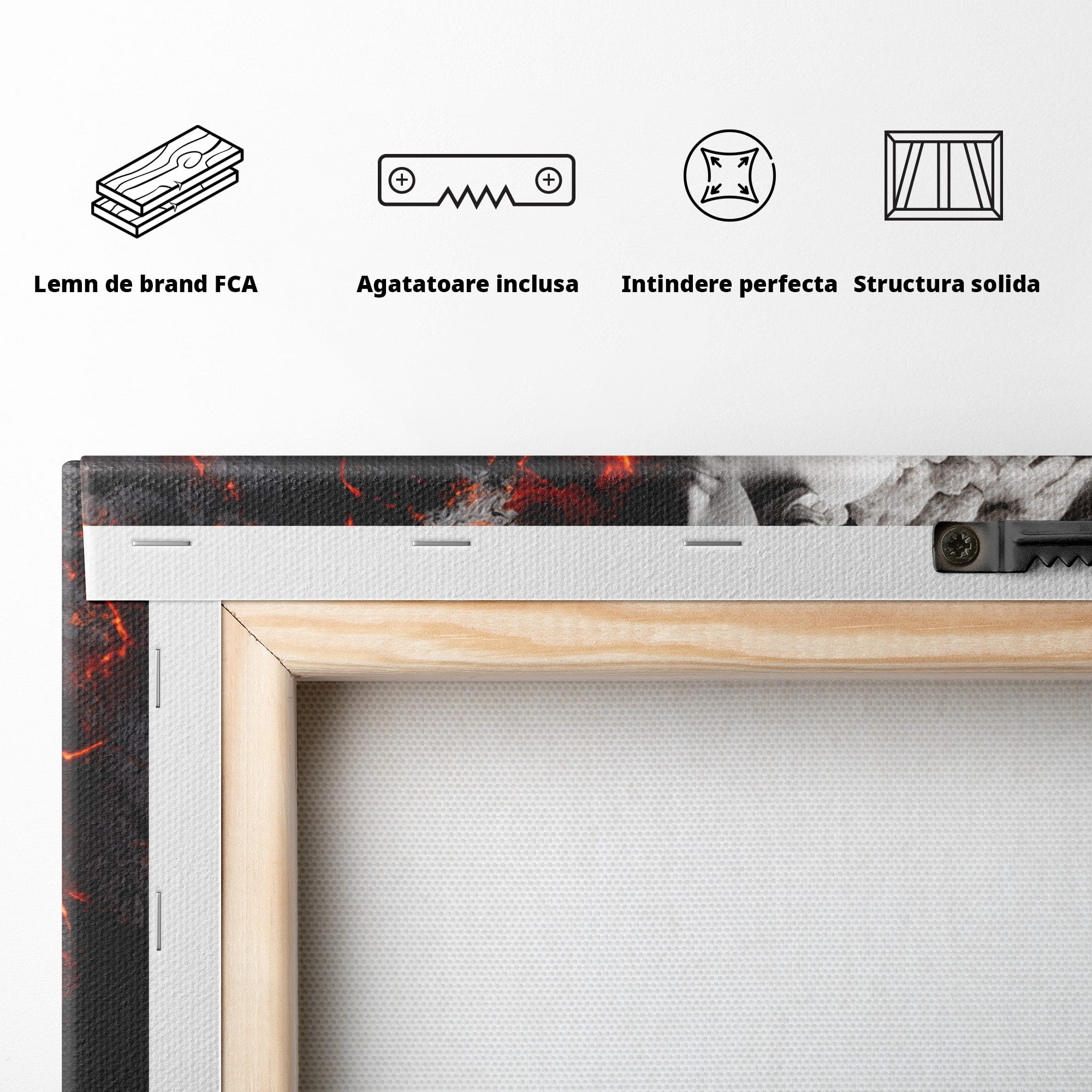 Tablou Canvas Premium LuxCanva® U1097, Ingerul De Foc, Arta, Inger, Foc, Dormitor, Living, Culori Vibrante