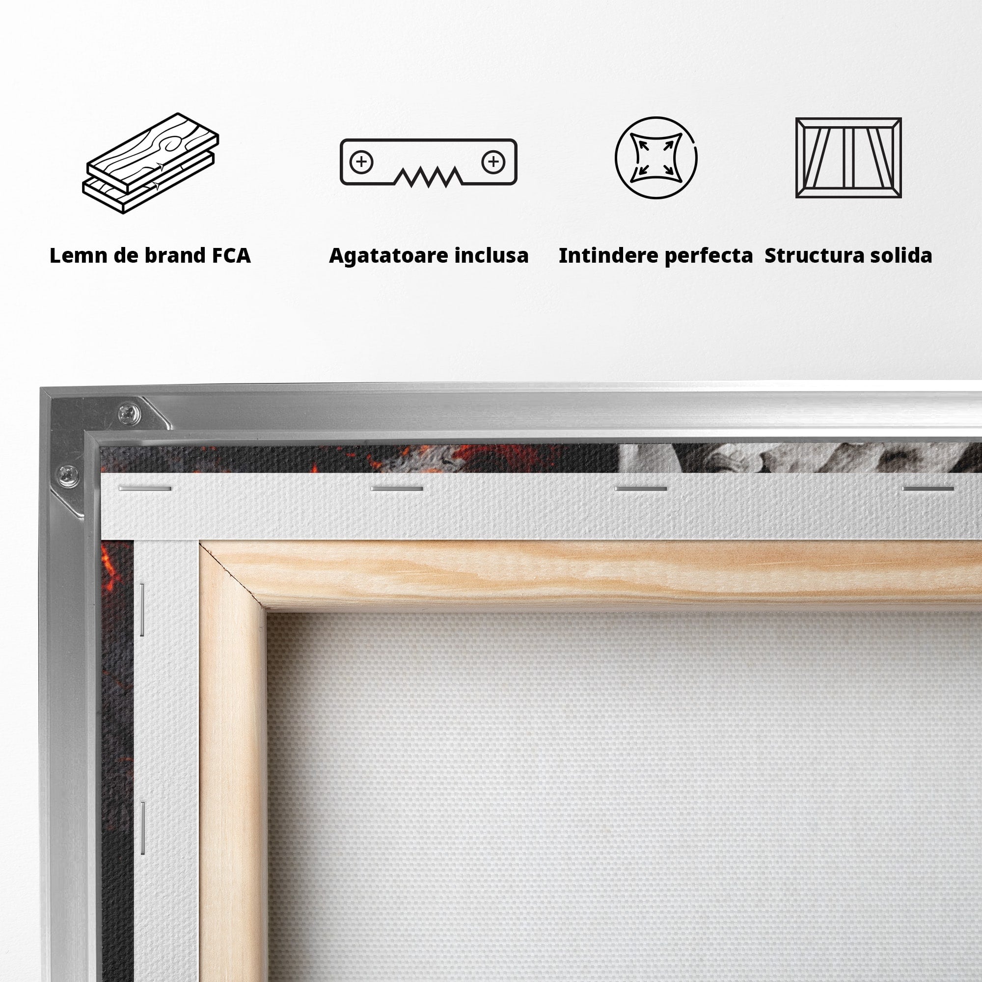 Tablou Canvas Premium LuxCanva® U1097, Ingerul De Foc, Arta, Inger, Foc, Dormitor, Living, Culori Vibrante