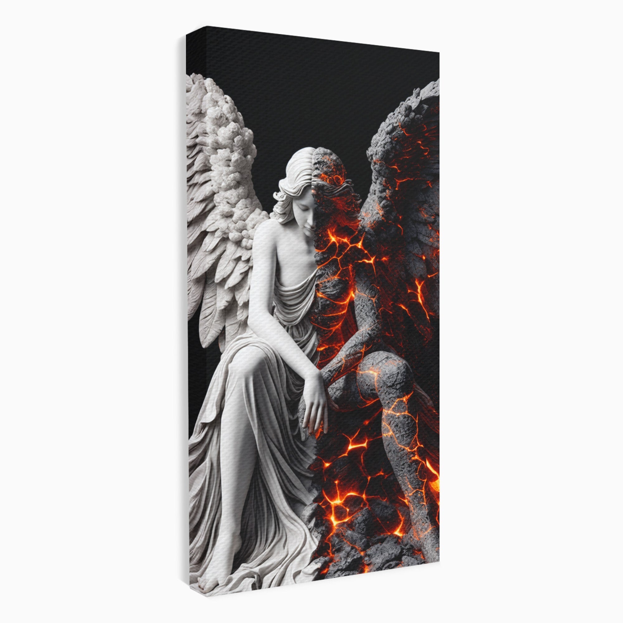 Tablou Canvas Premium LuxCanva® U1097, Ingerul De Foc, Arta, Inger, Foc, Dormitor, Living, Culori Vibrante