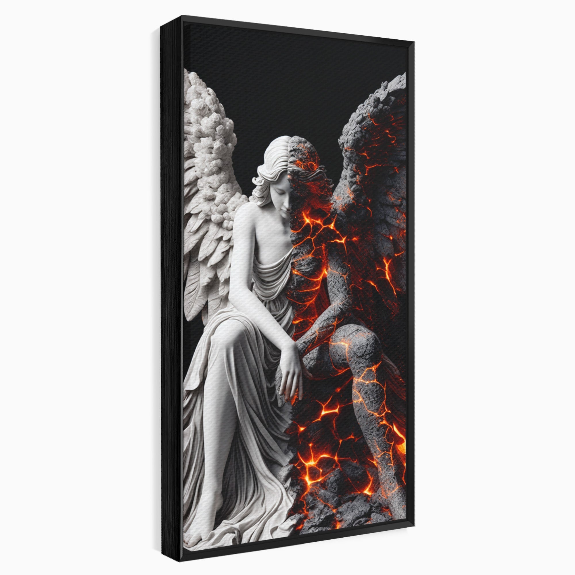Tablou Canvas Premium LuxCanva® U1097, Ingerul De Foc, Arta, Inger, Foc, Dormitor, Living, Culori Vibrante