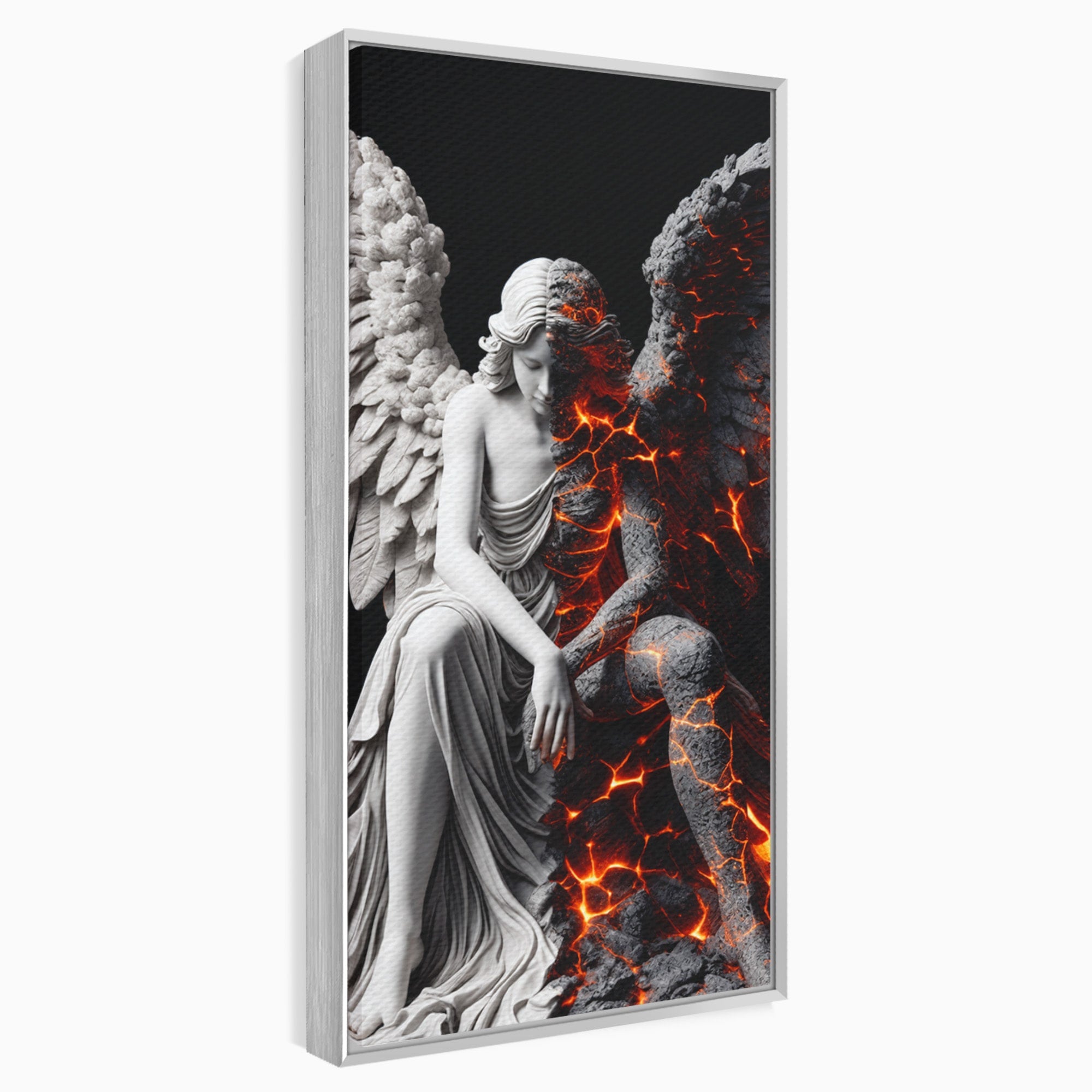 Tablou Canvas Premium LuxCanva® U1097, Ingerul De Foc, Arta, Inger, Foc, Dormitor, Living, Culori Vibrante