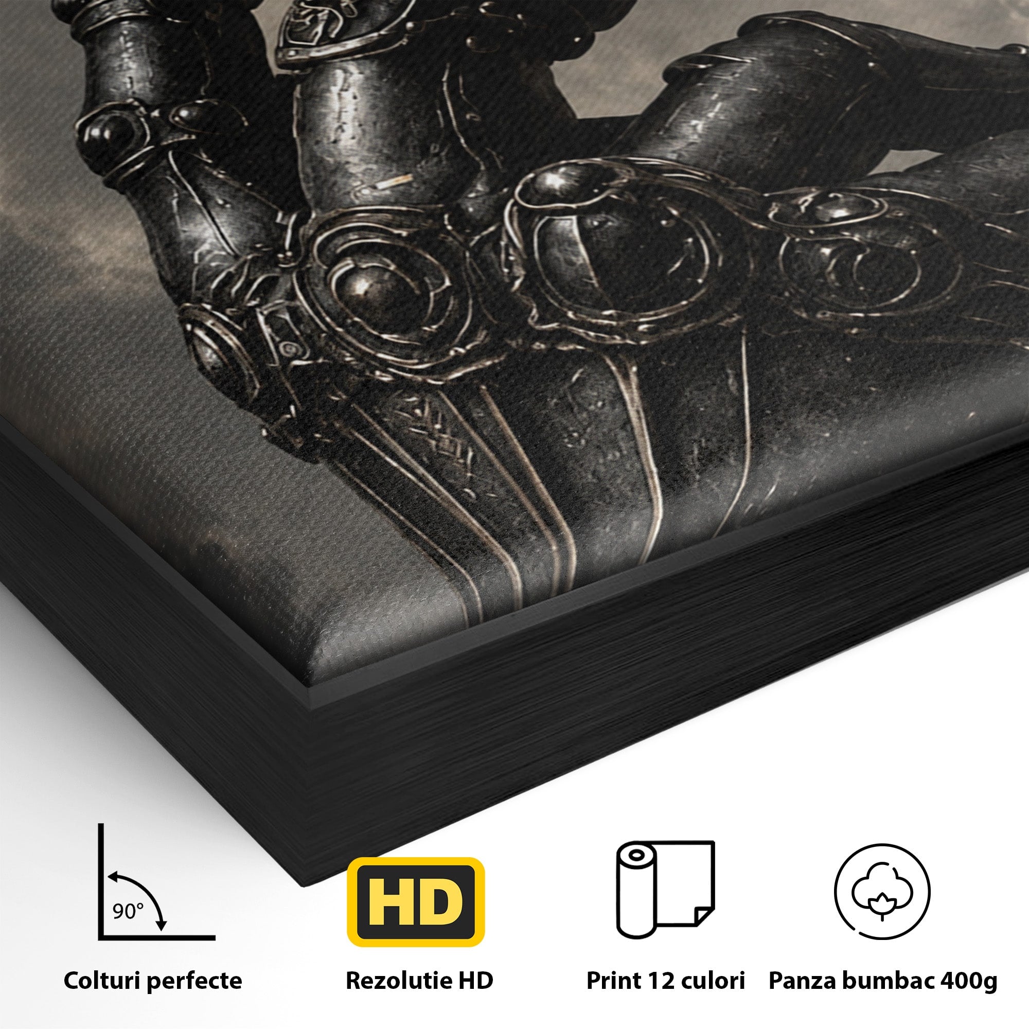 Tablou Canvas Premium LuxCanva® U1098, Mana De Fier Si Floarea, Cavaler, Natura, Mana, Floare, Dormitor, Living, Culori Vibrante