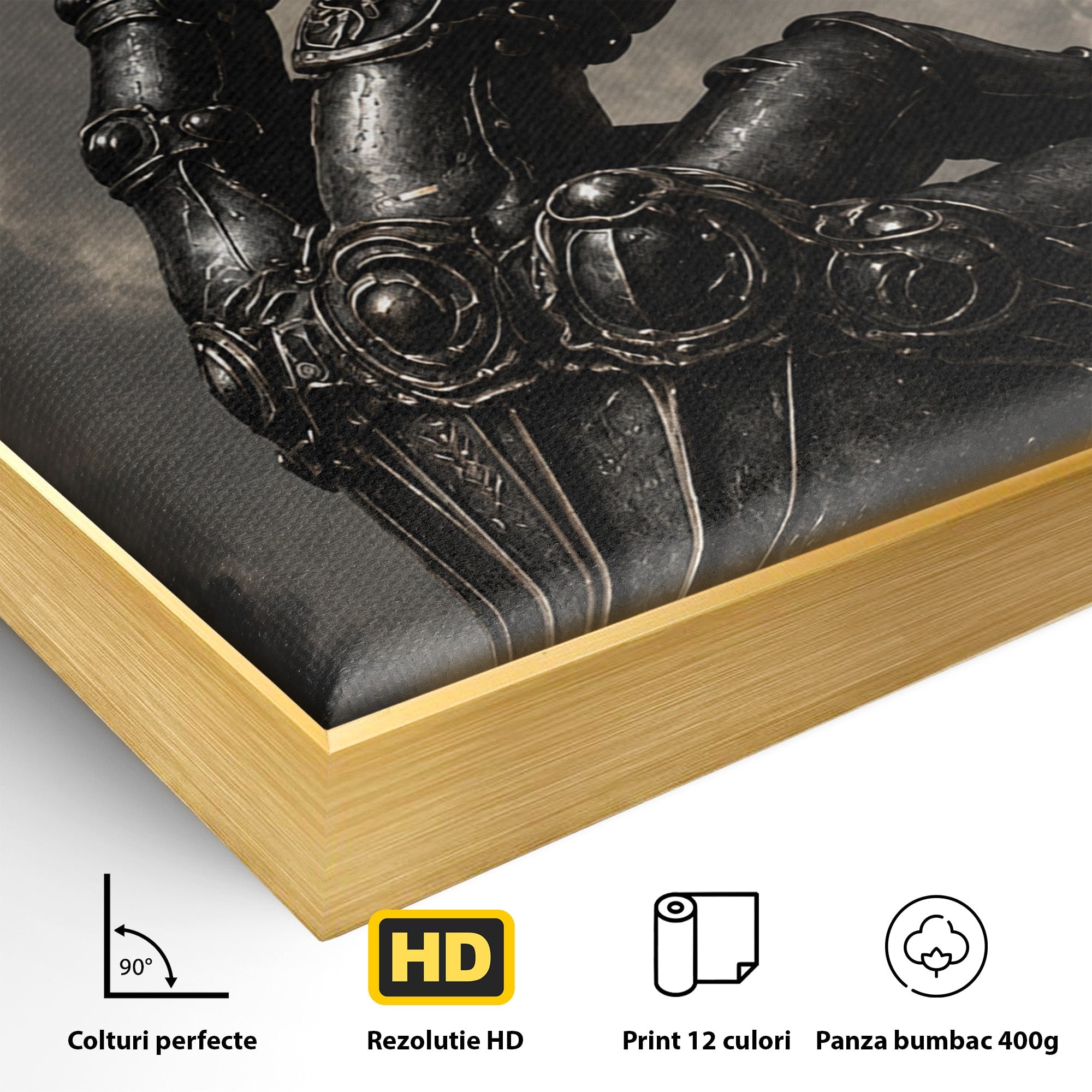 Tablou Canvas Premium LuxCanva® U1098, Mana De Fier Si Floarea, Cavaler, Natura, Mana, Floare, Dormitor, Living, Culori Vibrante