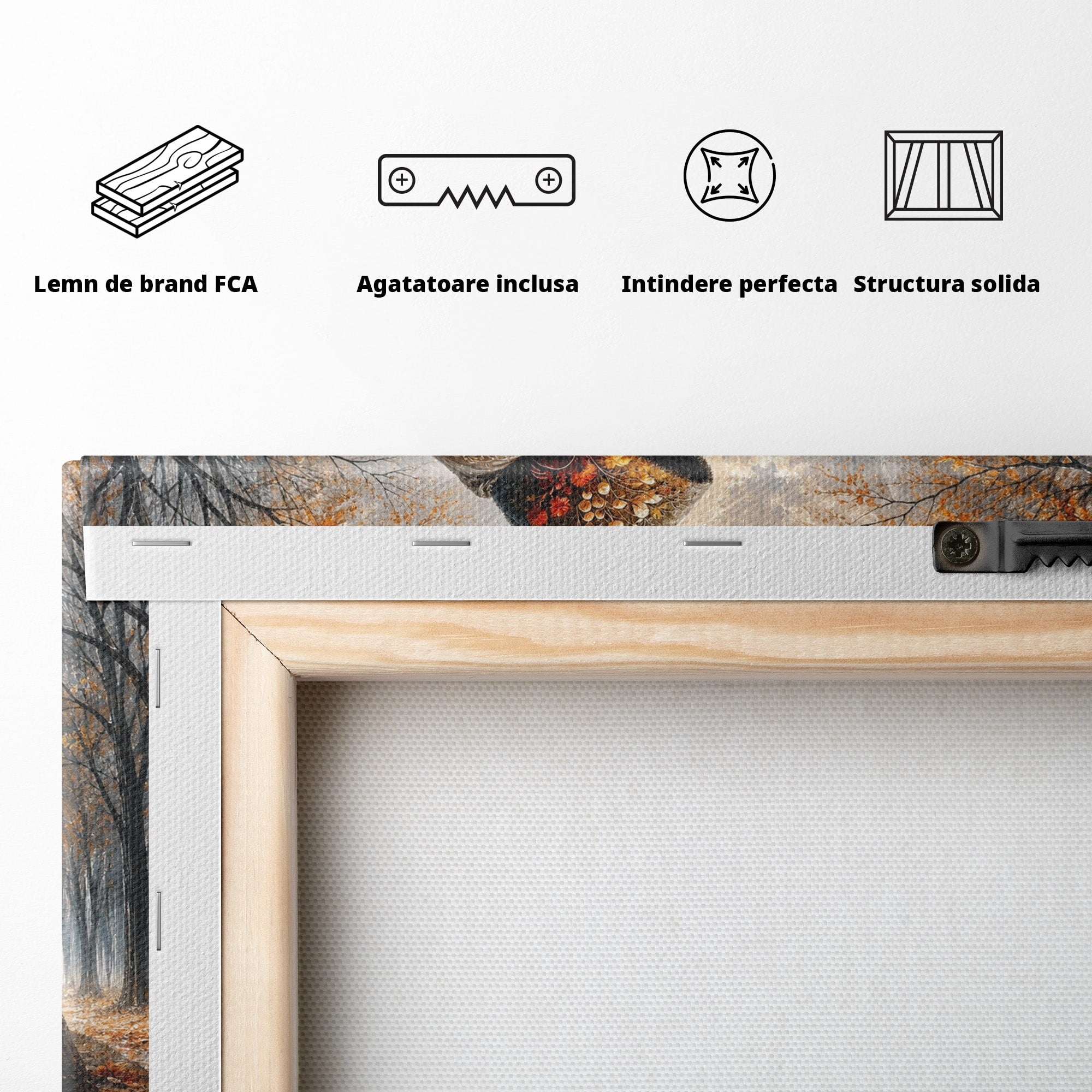 Tablou Canvas Premium LuxCanva® U1099, Toamna Melancolica, Frunze, Reflexie, Peisaj, Toamna, Living, Culori Vibrante