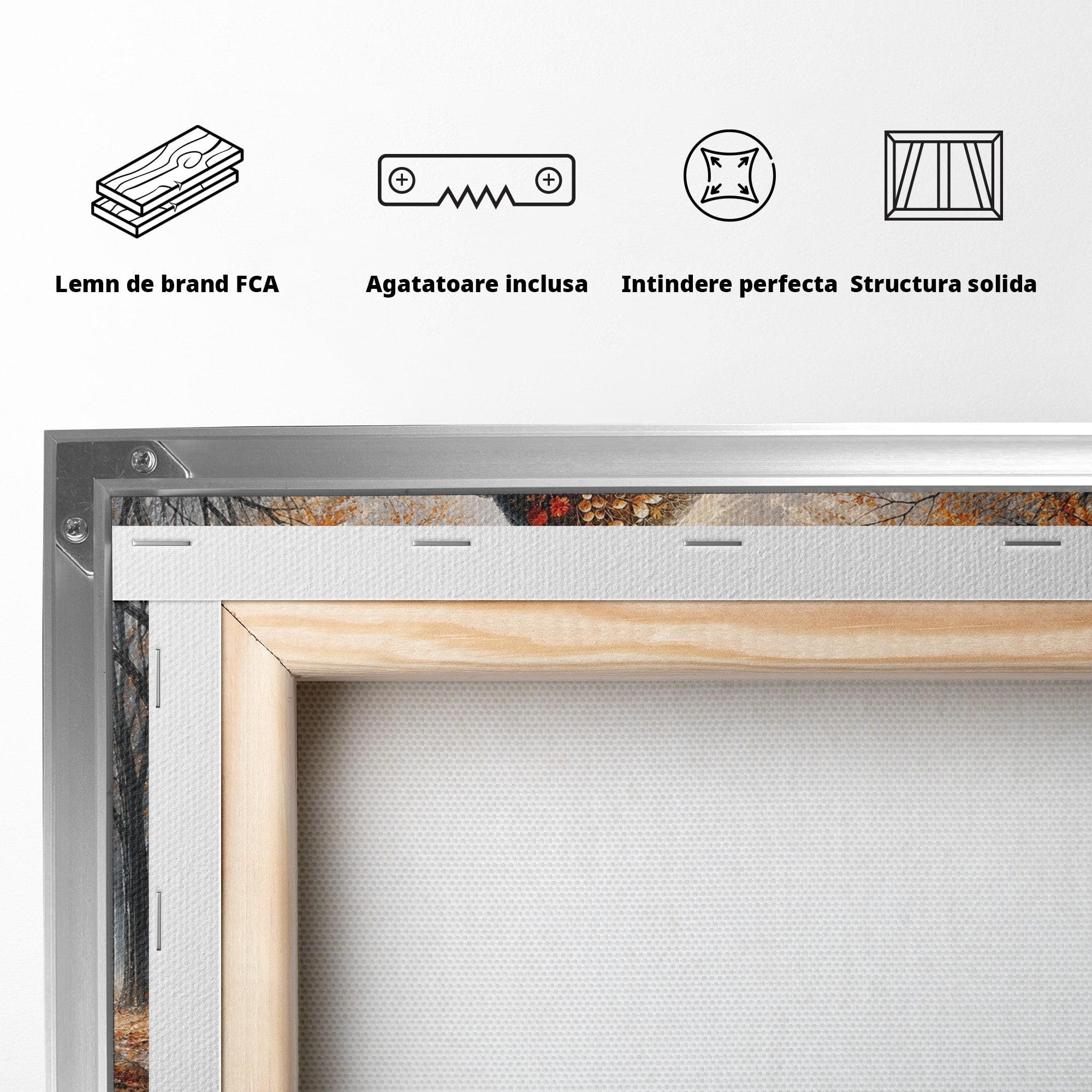 Tablou Canvas Premium LuxCanva® U1099, Toamna Melancolica, Frunze, Reflexie, Peisaj, Toamna, Living, Culori Vibrante
