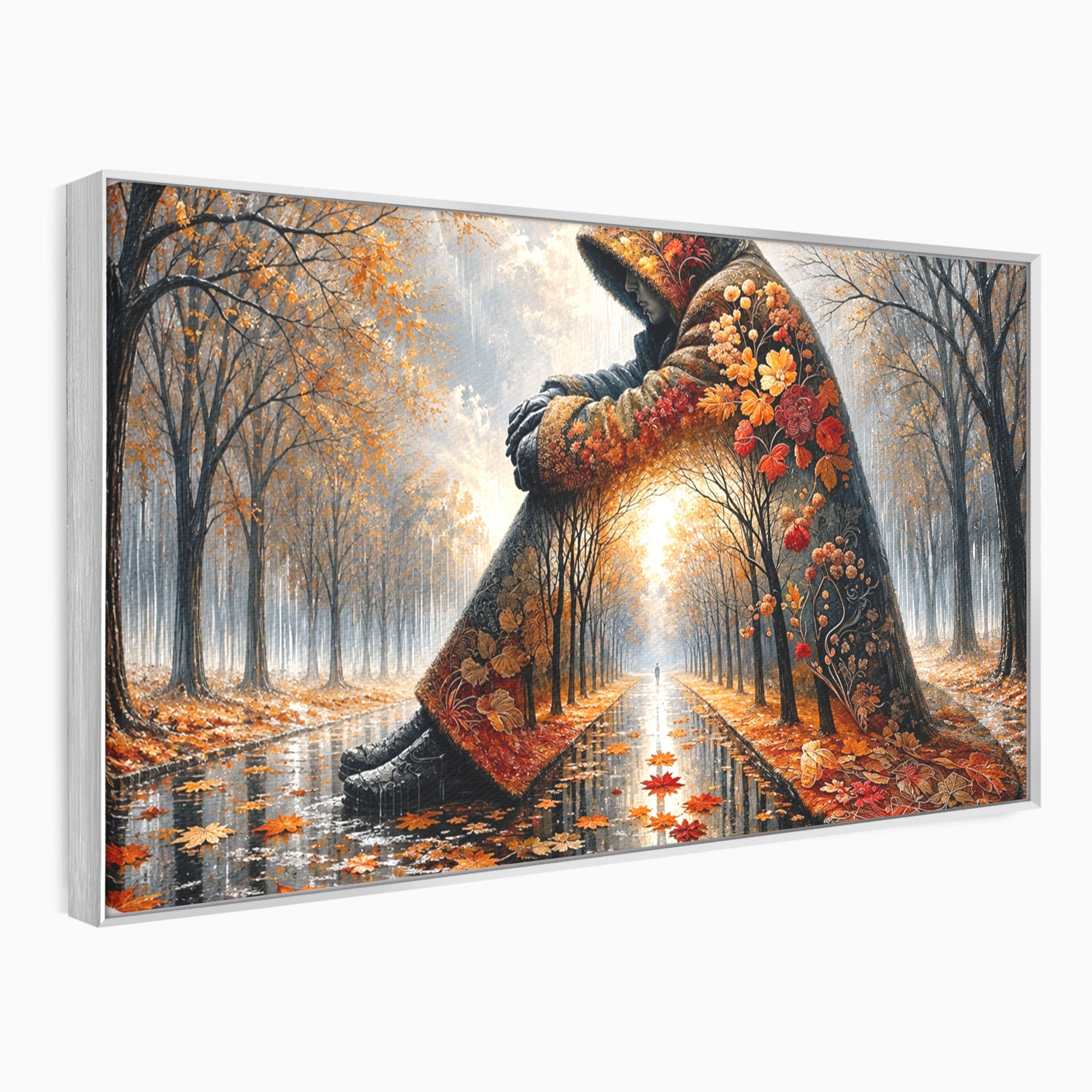 Tablou Canvas Premium LuxCanva® U1099, Toamna Melancolica, Frunze, Reflexie, Peisaj, Toamna, Living, Culori Vibrante