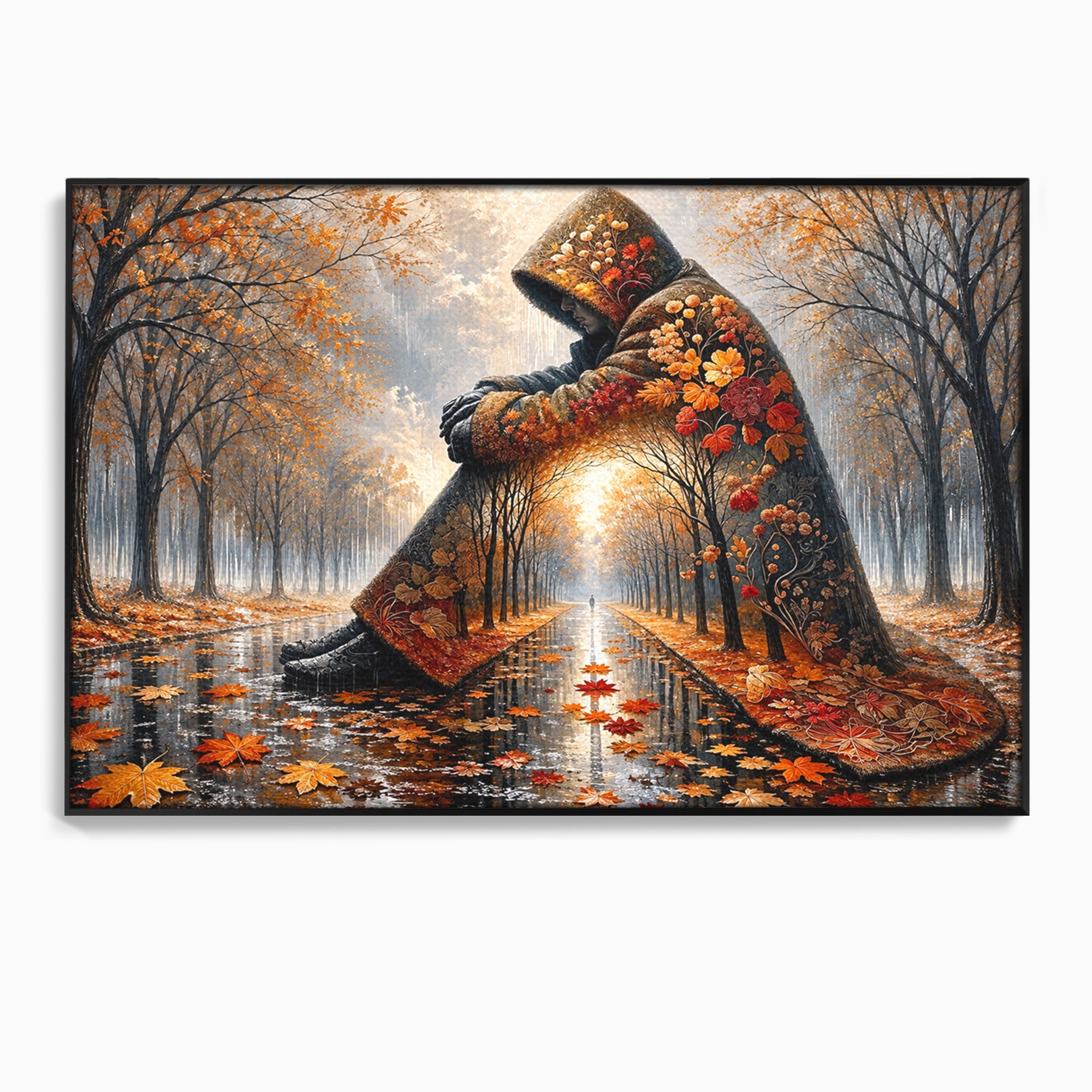 Tablou Canvas Premium LuxCanva® U1099, Toamna Melancolica, Frunze, Reflexie, Peisaj, Toamna, Living, Culori Vibrante