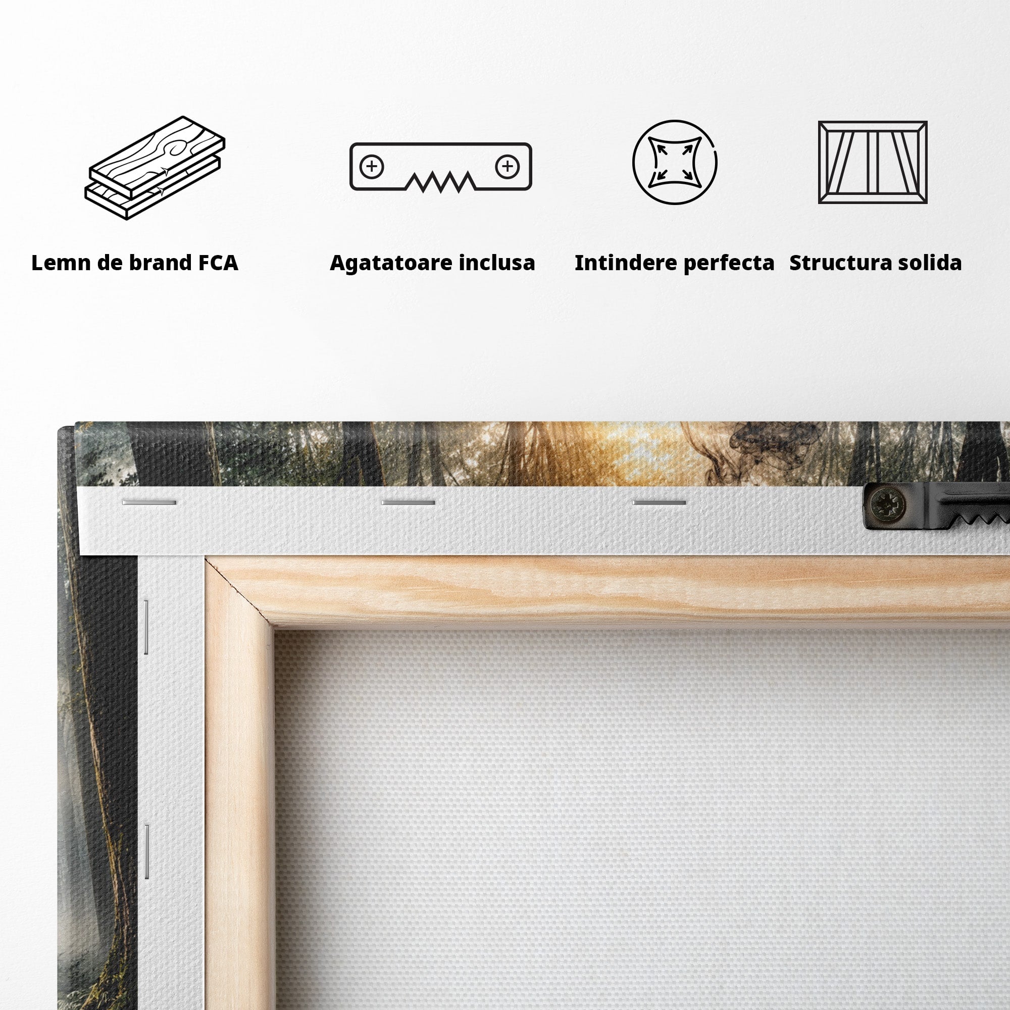 Tablou Canvas Premium LuxCanva® U1100, Zbor In Padure, Magie, Silhouette, Natura,  Padure, Living, Culori Vibrante