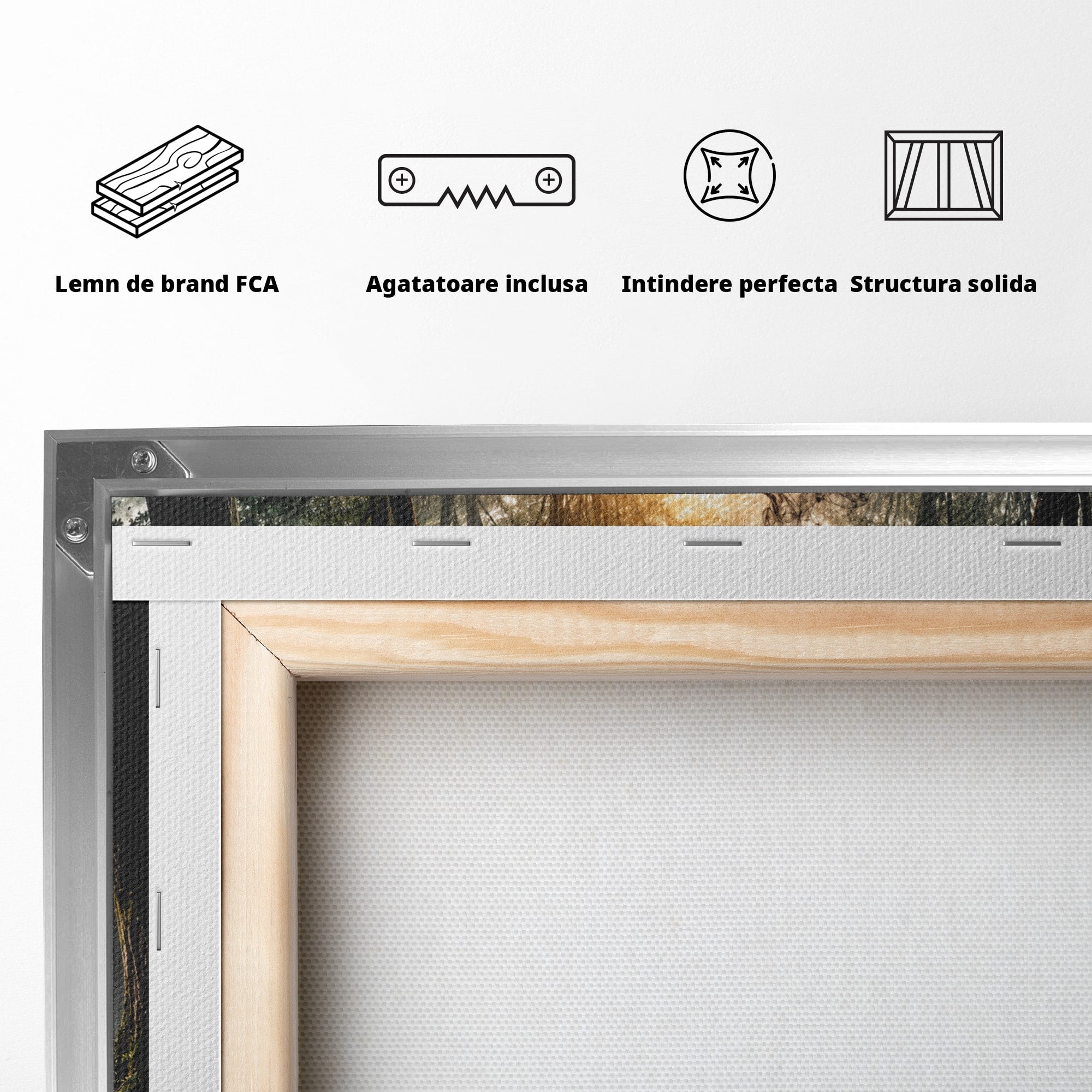 Tablou Canvas Premium LuxCanva® U1100, Zbor In Padure, Magie, Silhouette, Natura,  Padure, Living, Culori Vibrante