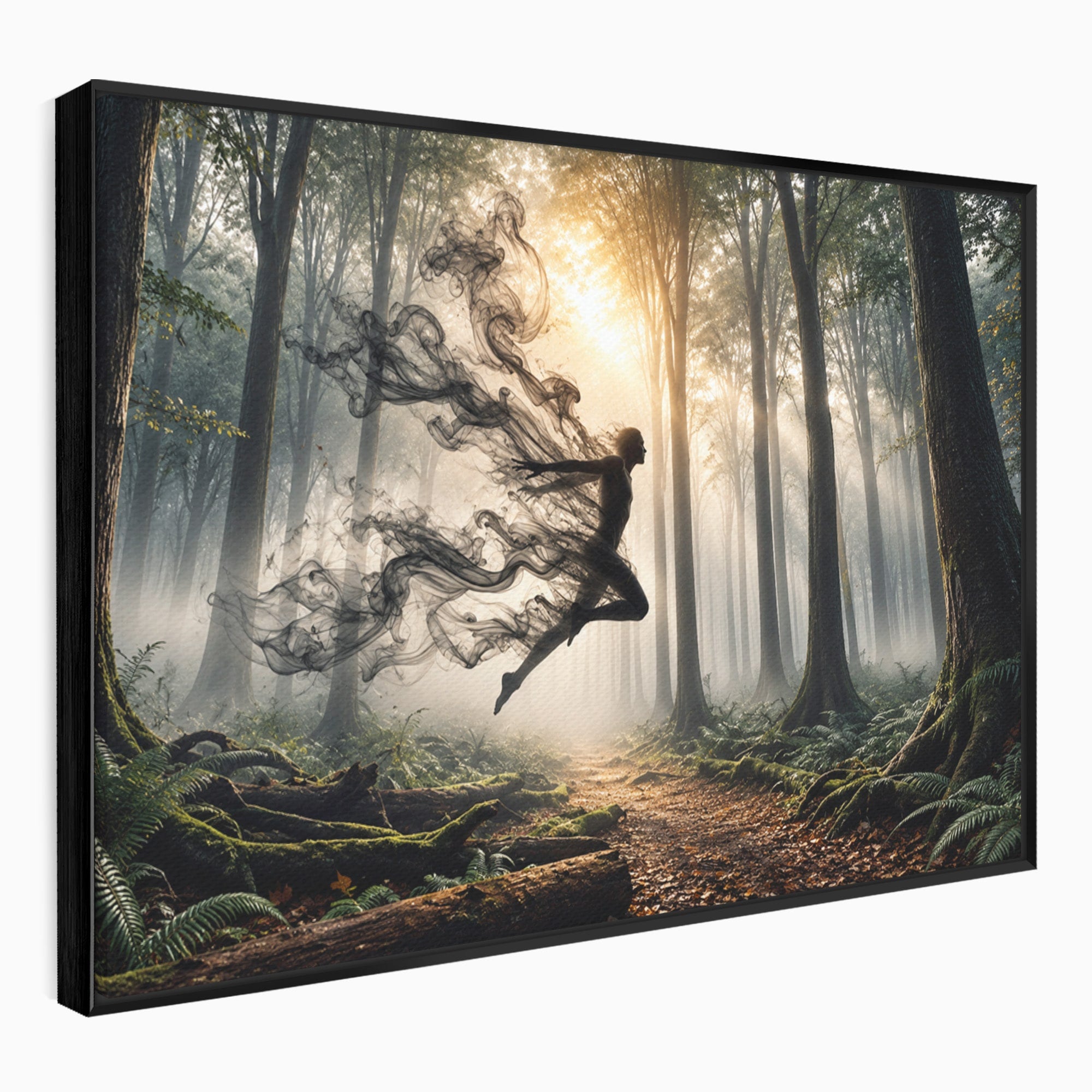 Tablou Canvas Premium LuxCanva® U1100, Zbor In Padure, Magie, Silhouette, Natura,  Padure, Living, Culori Vibrante