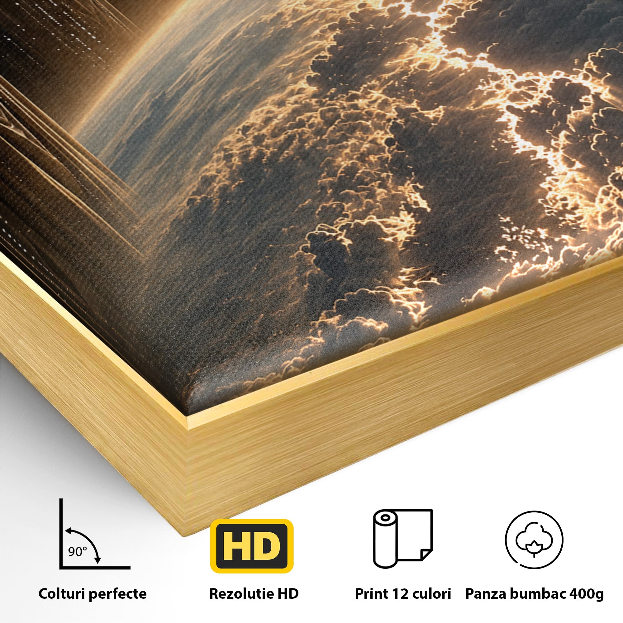 Tablou Canvas Premium LuxCanva® U1101, Siluete Cosmogonice,  Spatiu, Univers, Mister, Siluete, Dormitor, Culori Vibrante