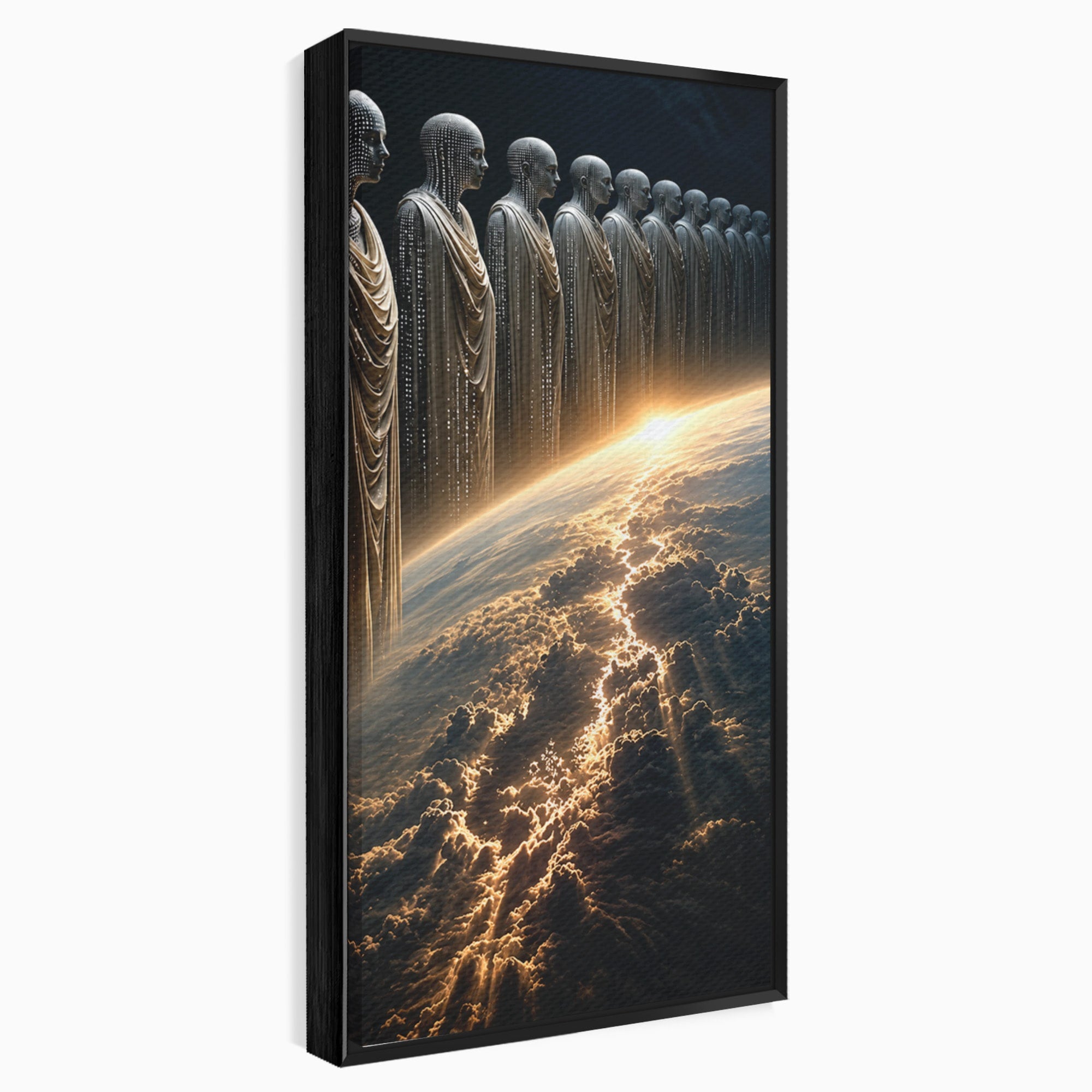 Tablou Canvas Premium LuxCanva® U1101, Siluete Cosmogonice,  Spatiu, Univers, Mister, Siluete, Dormitor, Culori Vibrante