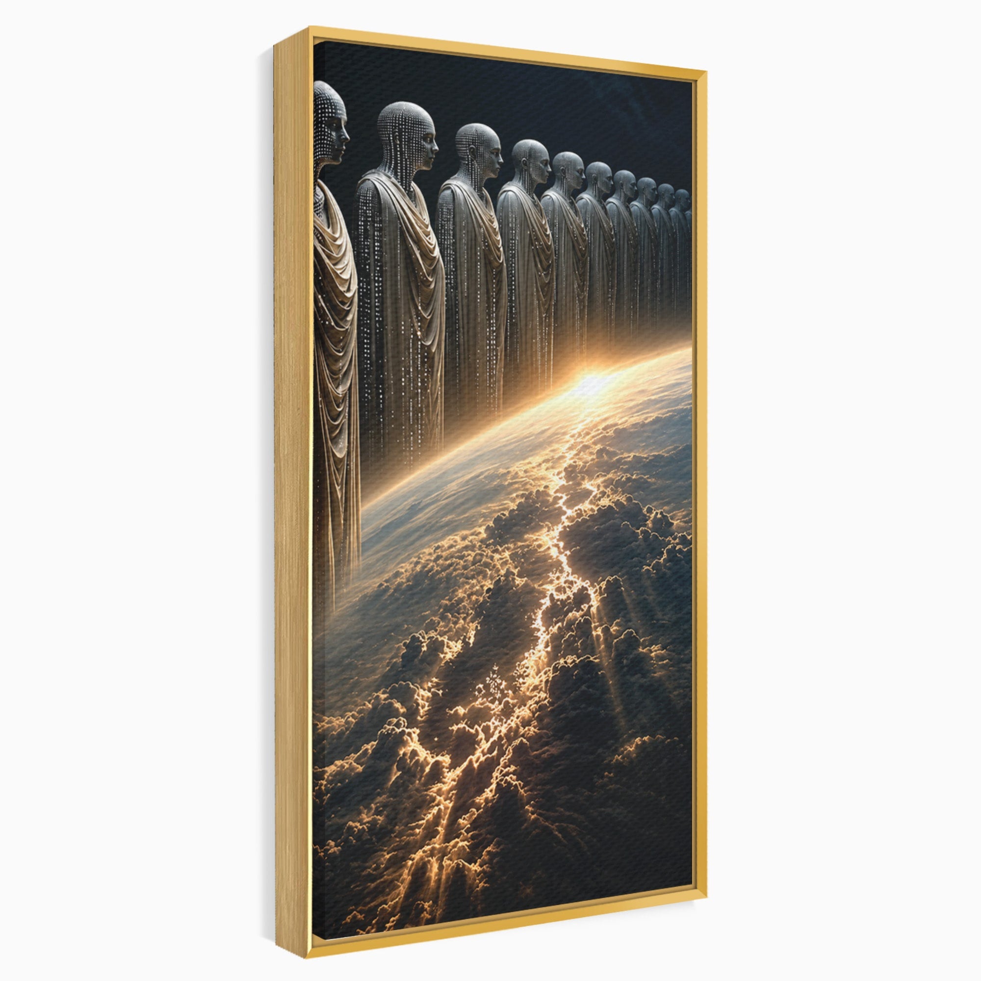 Tablou Canvas Premium LuxCanva® U1101, Siluete Cosmogonice,  Spatiu, Univers, Mister, Siluete, Dormitor, Culori Vibrante