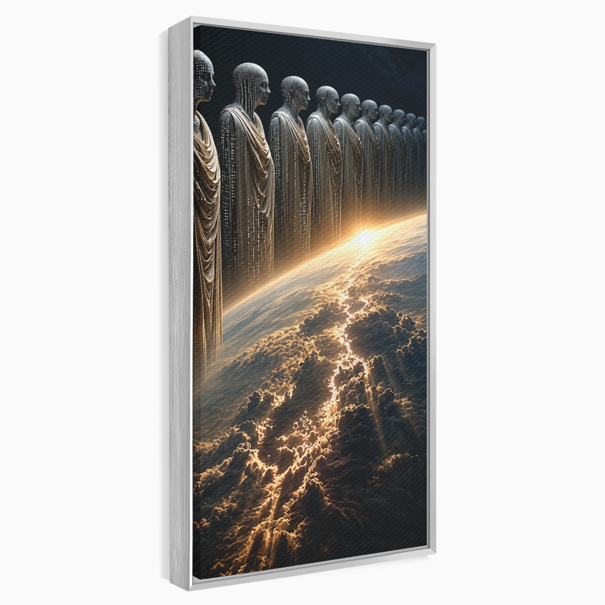 Tablou Canvas Premium LuxCanva® U1101, Siluete Cosmogonice,  Spatiu, Univers, Mister, Siluete, Dormitor, Culori Vibrante
