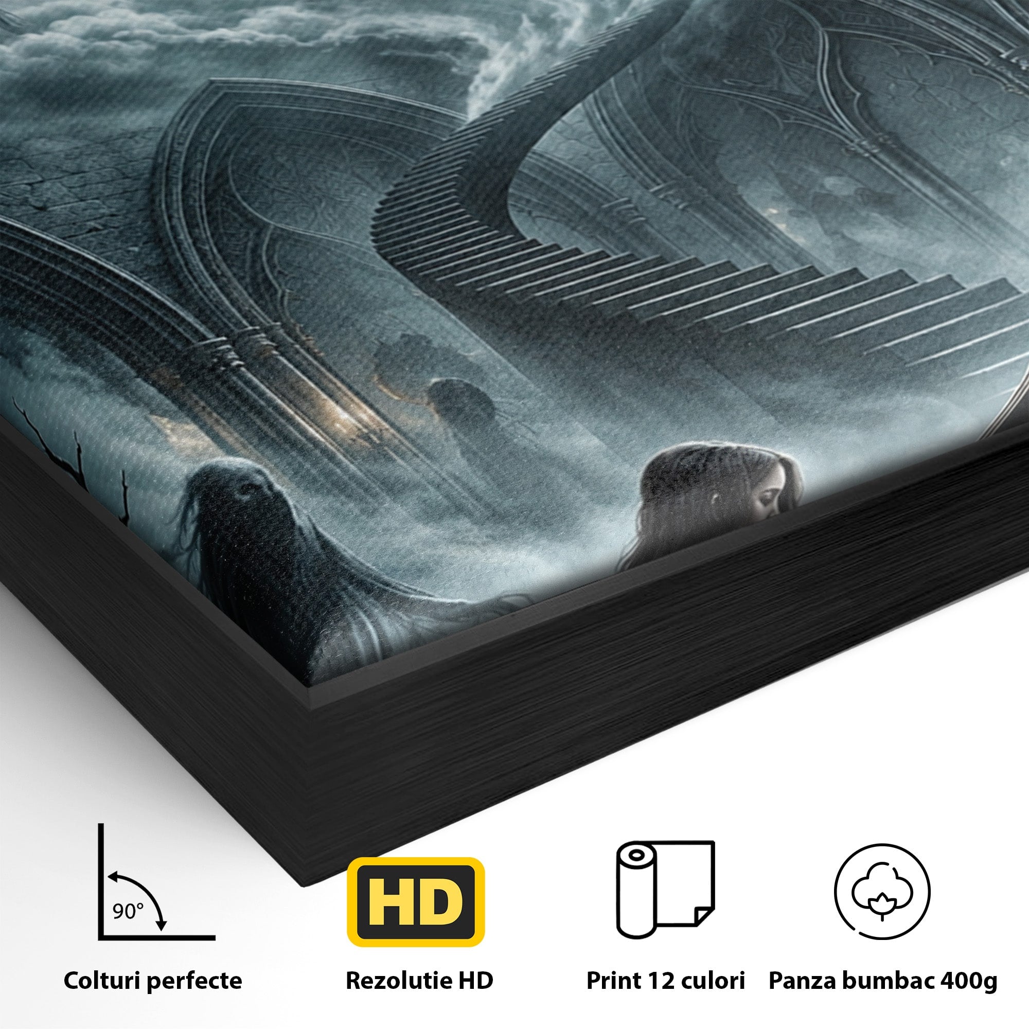Tablou Canvas Premium LuxCanva® U1102, Pianista In Timp,  Fantezie, Mister, Pian, Living, Dormitor, Culori Vibrante