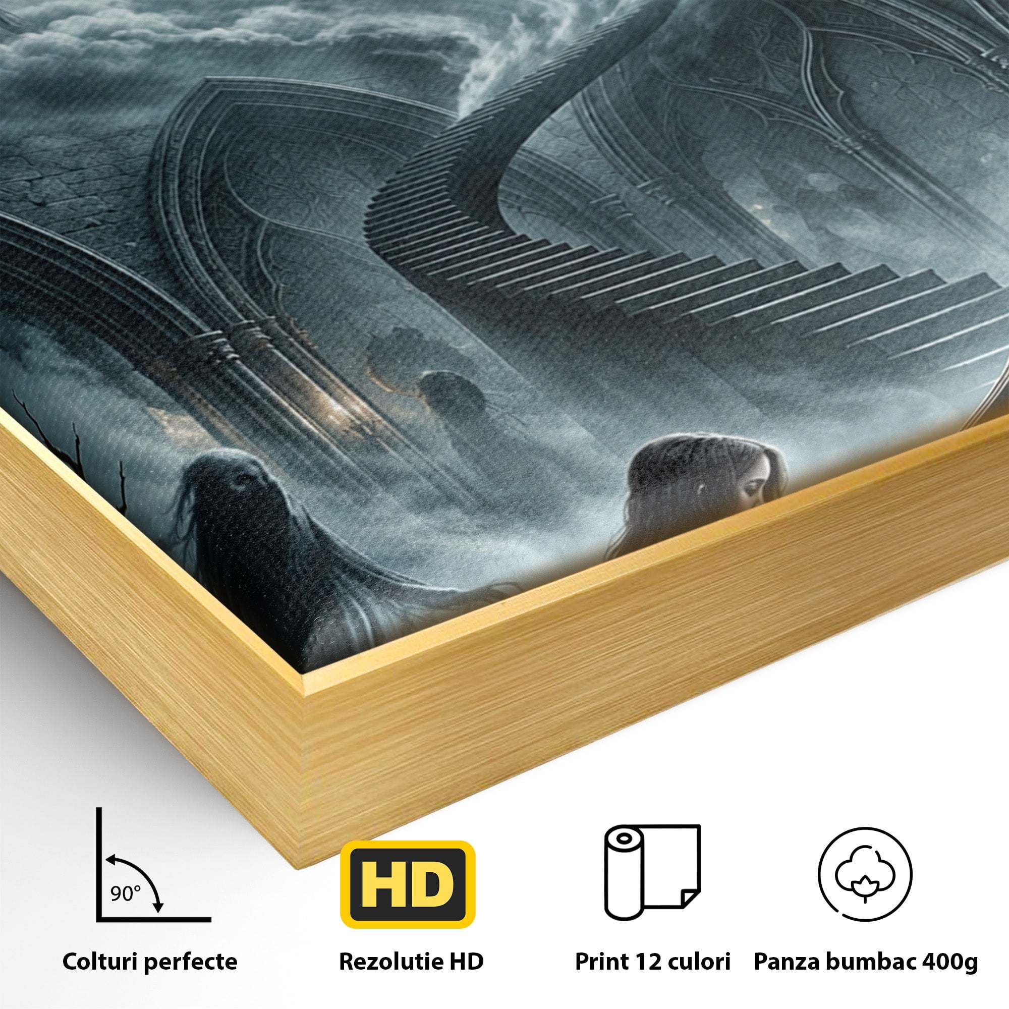 Tablou Canvas Premium LuxCanva® U1102, Pianista In Timp,  Fantezie, Mister, Pian, Living, Dormitor, Culori Vibrante