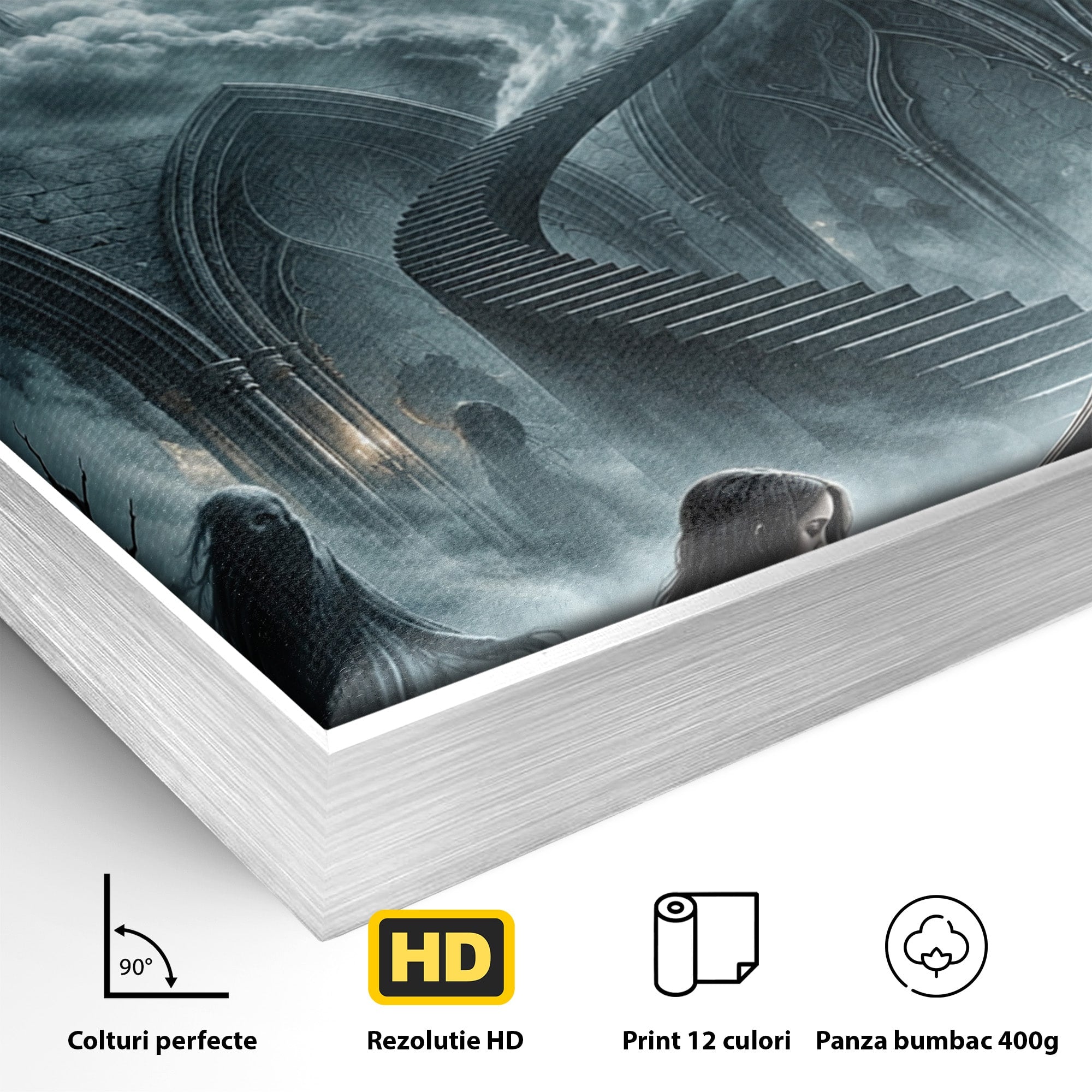 Tablou Canvas Premium LuxCanva® U1102, Pianista In Timp,  Fantezie, Mister, Pian, Living, Dormitor, Culori Vibrante