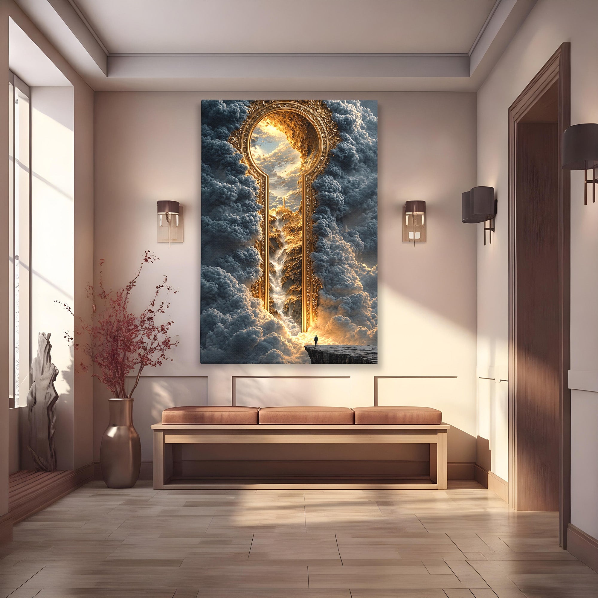Tablou Canvas Premium LuxCanva® U1105, Cheia Cerului, Peisaj, Fantezie, Cer, Nor, Aventura, Living, Culori Vibrante