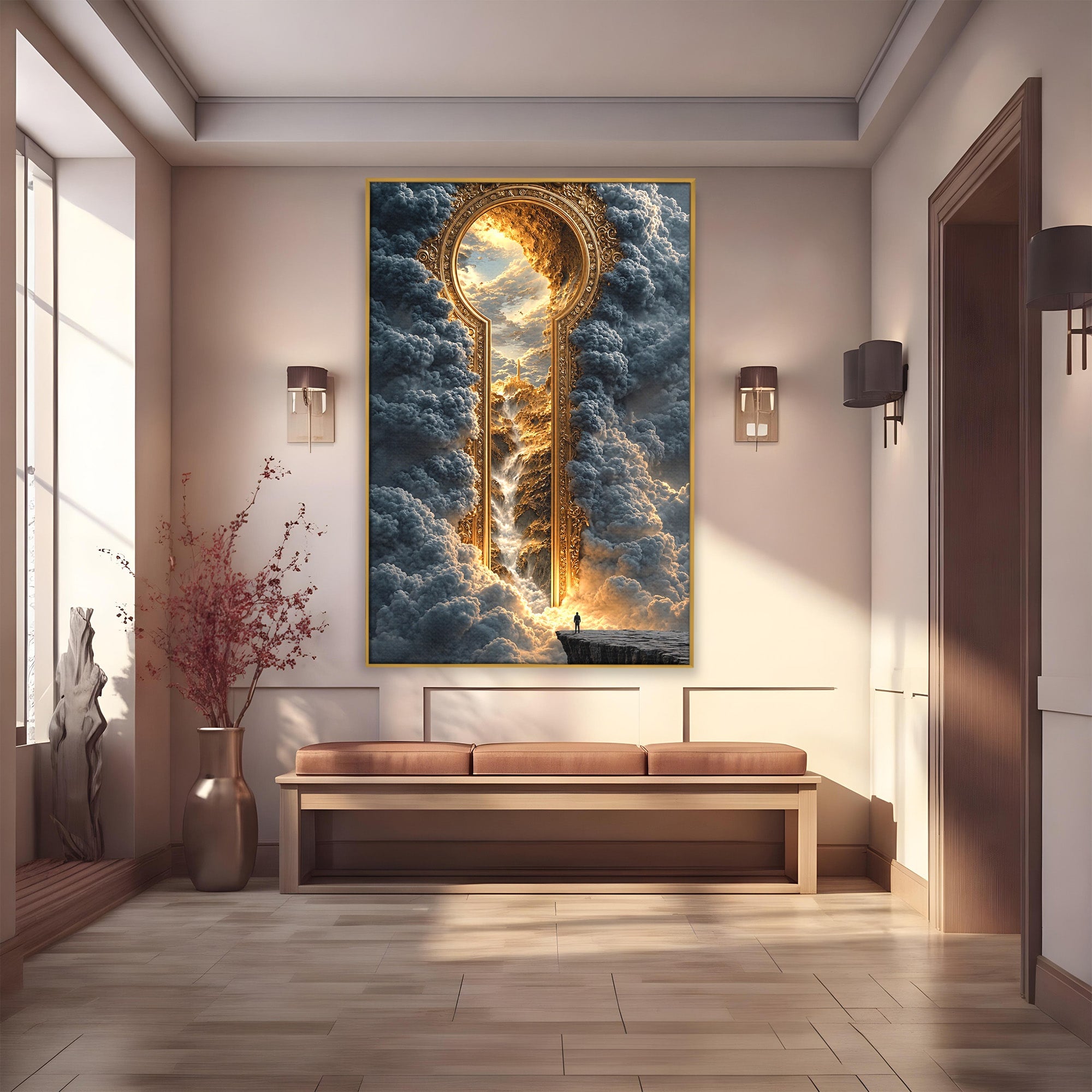 Tablou Canvas Premium LuxCanva® U1105, Cheia Cerului, Peisaj, Fantezie, Cer, Nor, Aventura, Living, Culori Vibrante