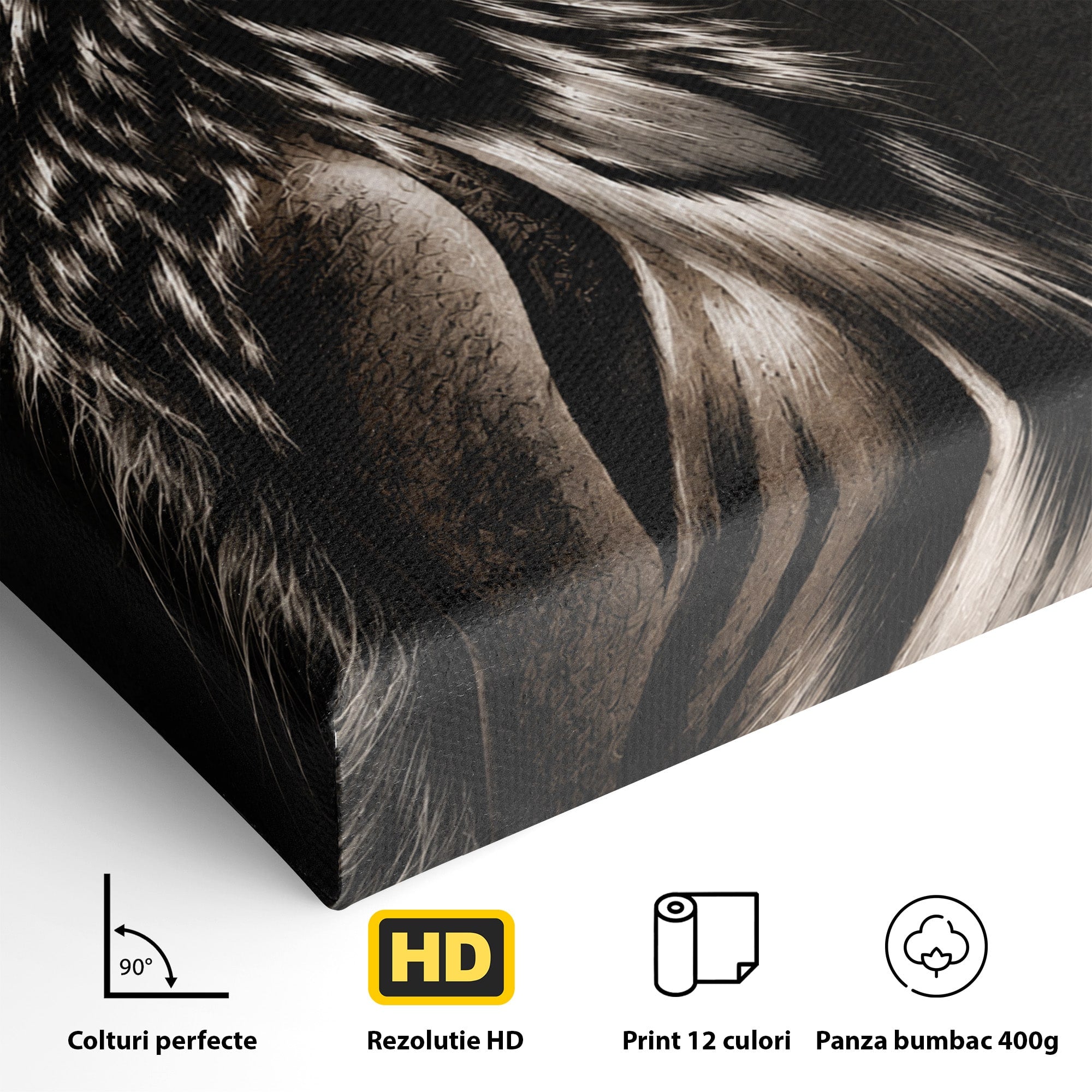 Tablou Canvas Premium LuxCanva® U1106, Femeie Lup, Mister, Portret, Femeie, Lup, Dormitor, Living, Culori Vibrante