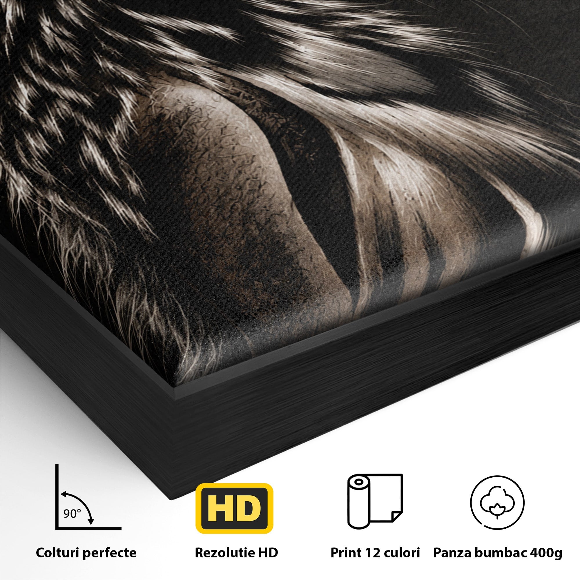 Tablou Canvas Premium LuxCanva® U1106, Femeie Lup, Mister, Portret, Femeie, Lup, Dormitor, Living, Culori Vibrante