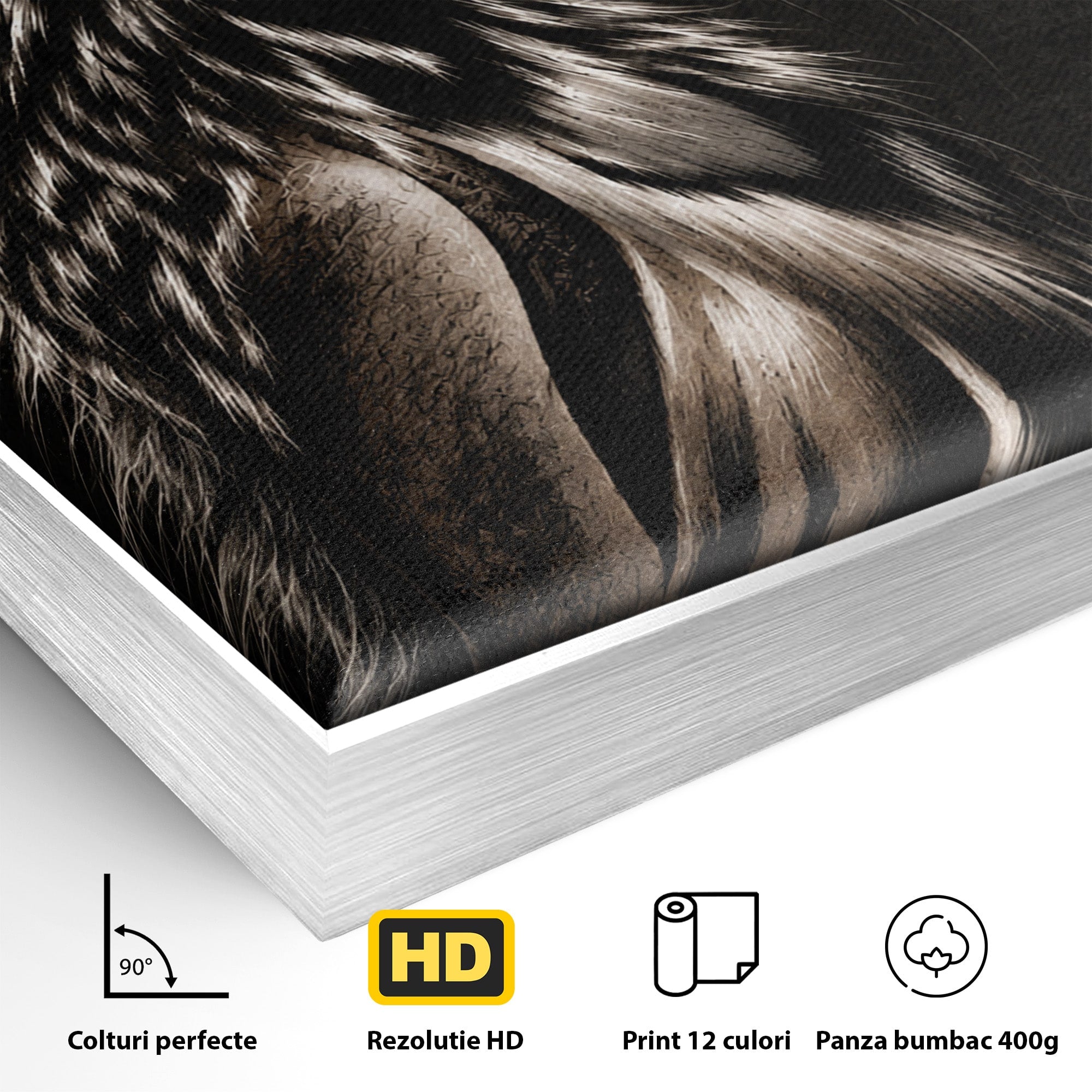 Tablou Canvas Premium LuxCanva® U1106, Femeie Lup, Mister, Portret, Femeie, Lup, Dormitor, Living, Culori Vibrante