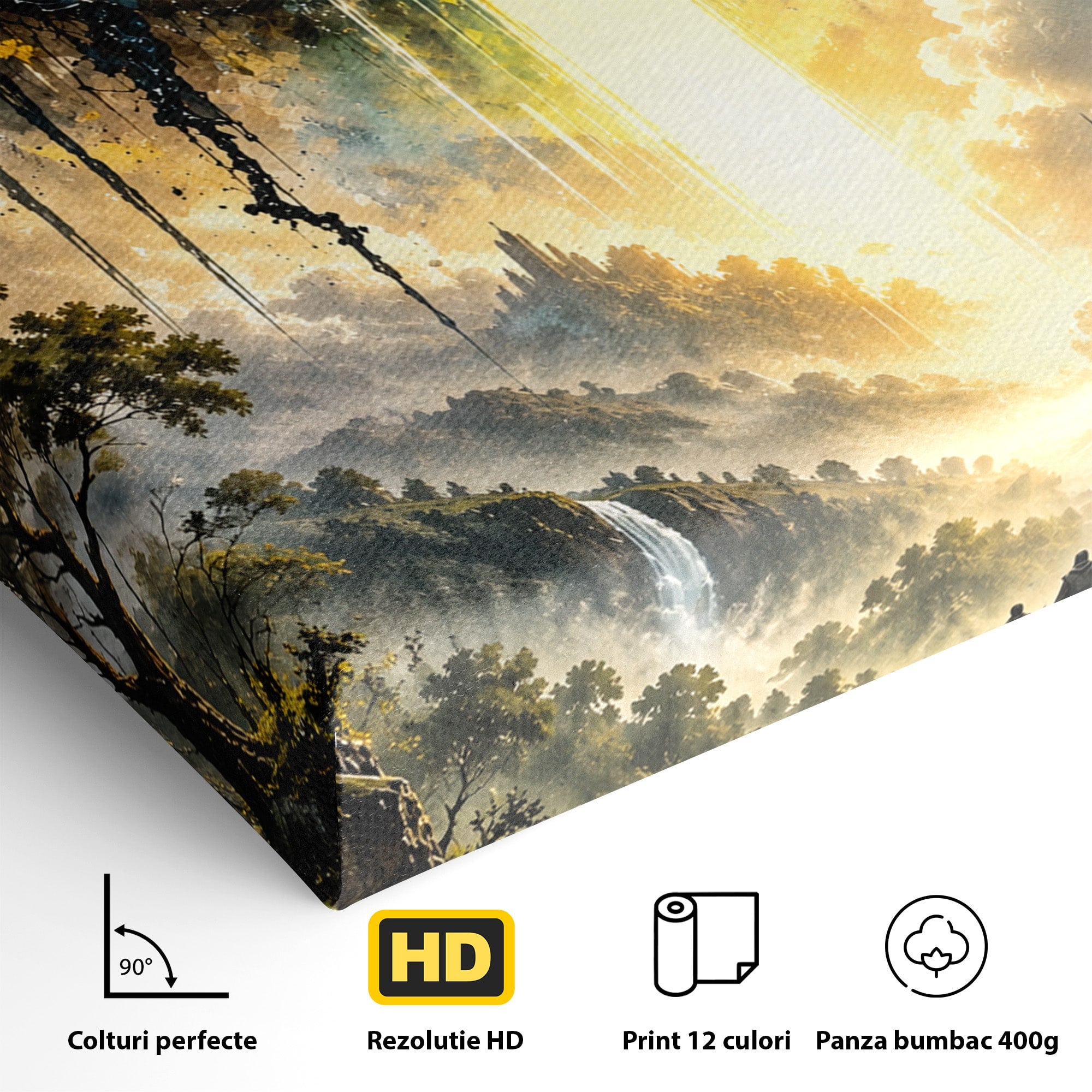 Tablou Canvas Premium LuxCanva® U1107, Ochiul Supraveghetor, Ochi, Peisaj, Fantezie, Aventura, Living, Culori Vibrante