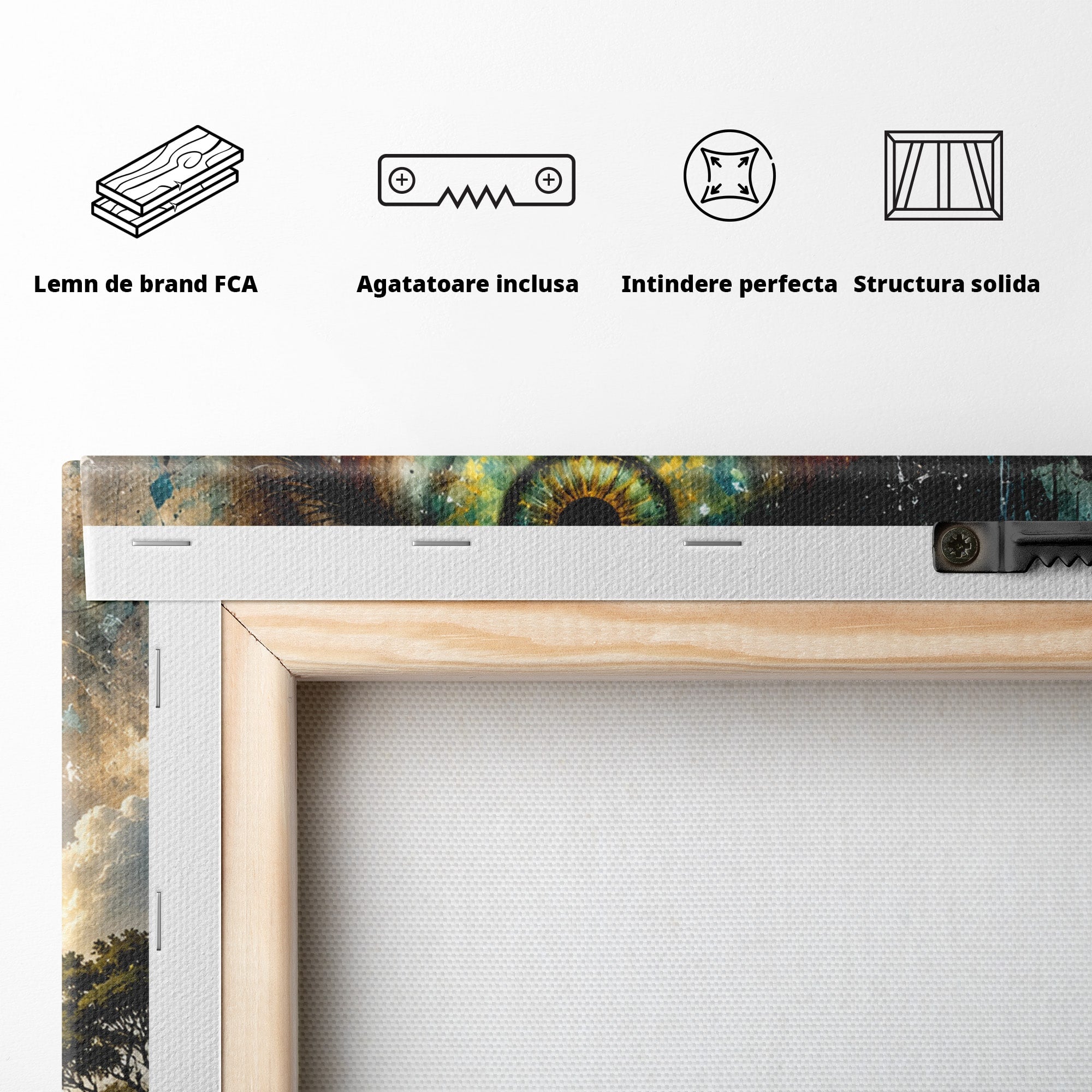 Tablou Canvas Premium LuxCanva® U1107, Ochiul Supraveghetor, Ochi, Peisaj, Fantezie, Aventura, Living, Culori Vibrante