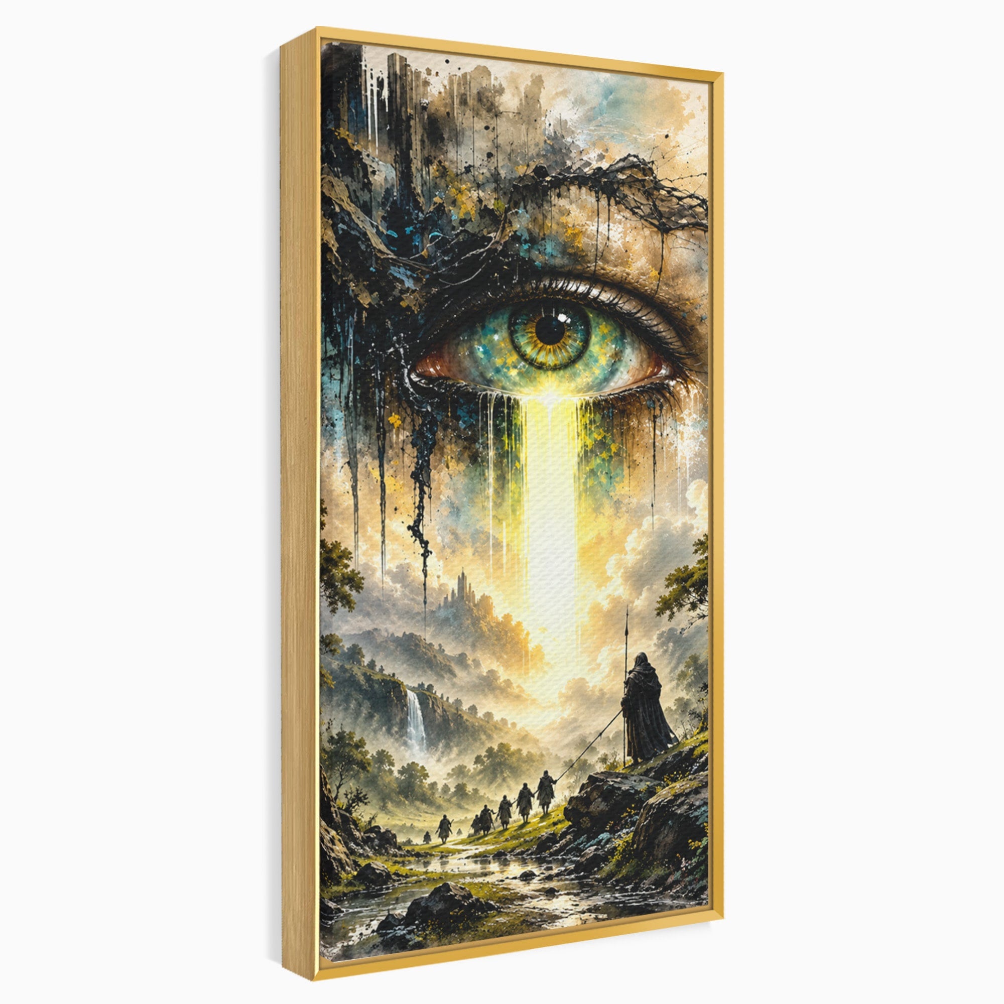 Tablou Canvas Premium LuxCanva® U1107, Ochiul Supraveghetor, Ochi, Peisaj, Fantezie, Aventura, Living, Culori Vibrante