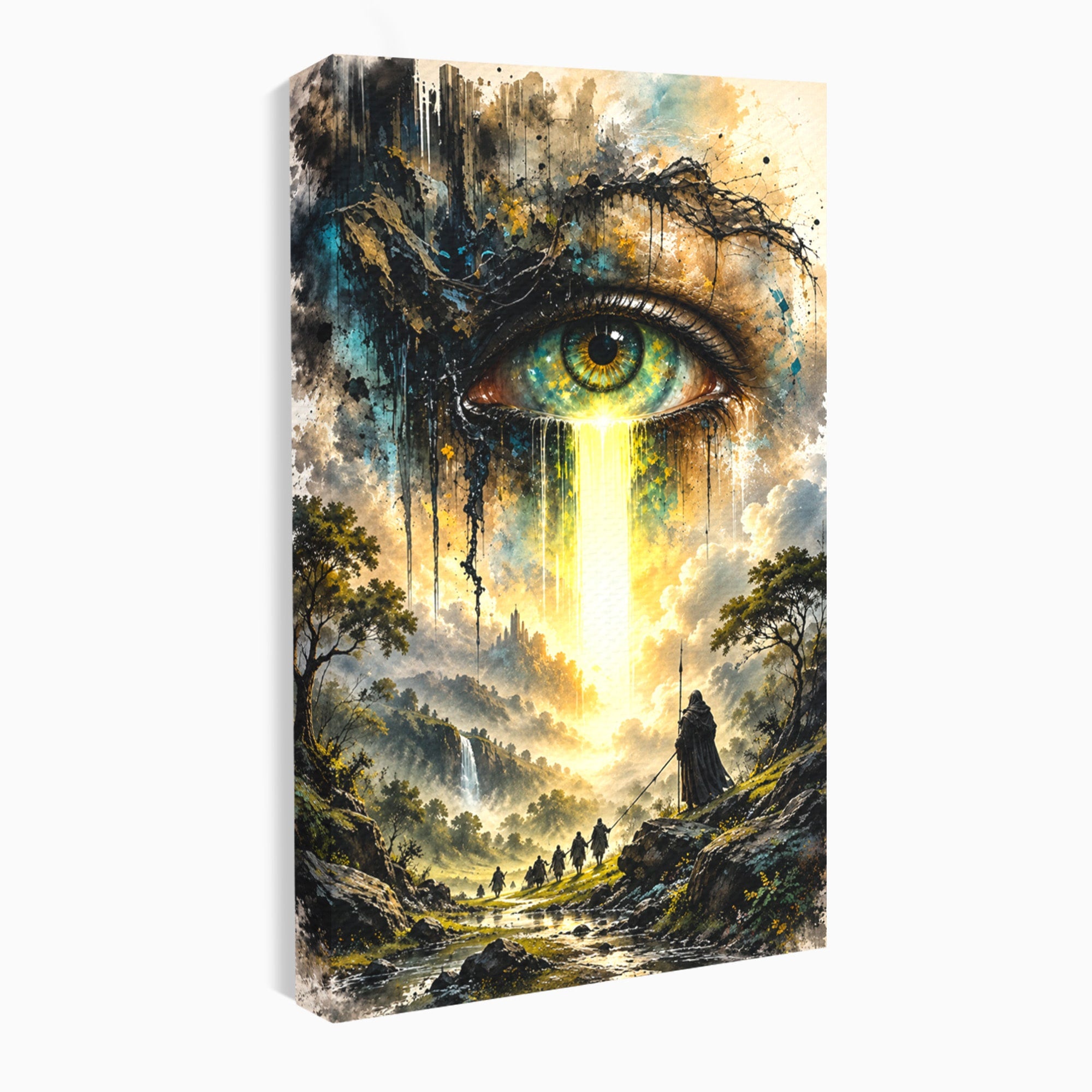 Tablou Canvas Premium LuxCanva® U1107, Ochiul Supraveghetor, Ochi, Peisaj, Fantezie, Aventura, Living, Culori Vibrante